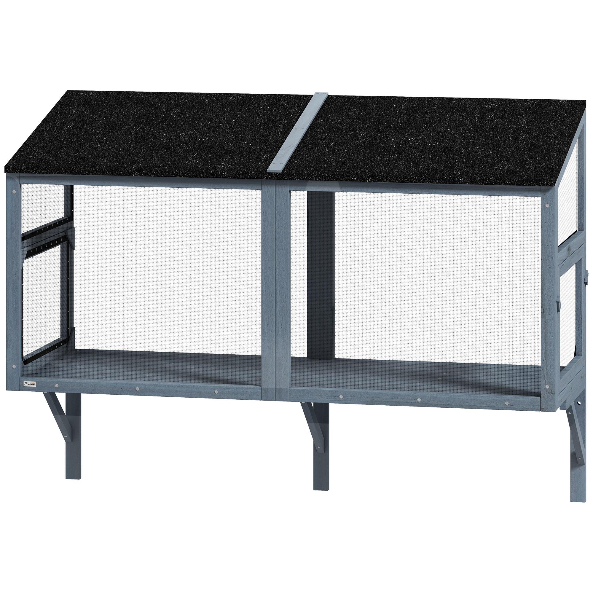 Grey Fir Window Catio, Expandable 51.2-Inch Enclosure
