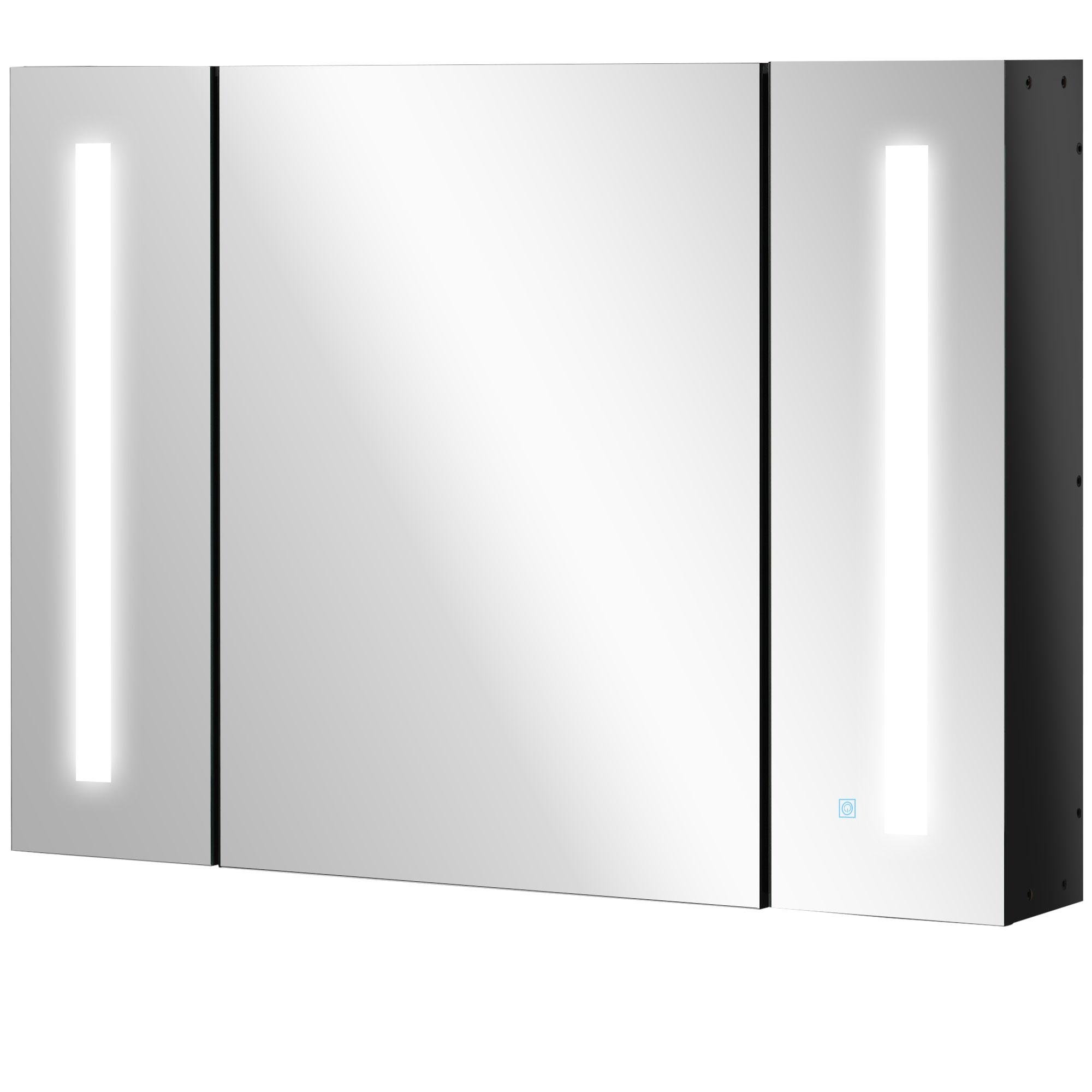 Black LED Medicine Cabinet with Adjustable Shelves