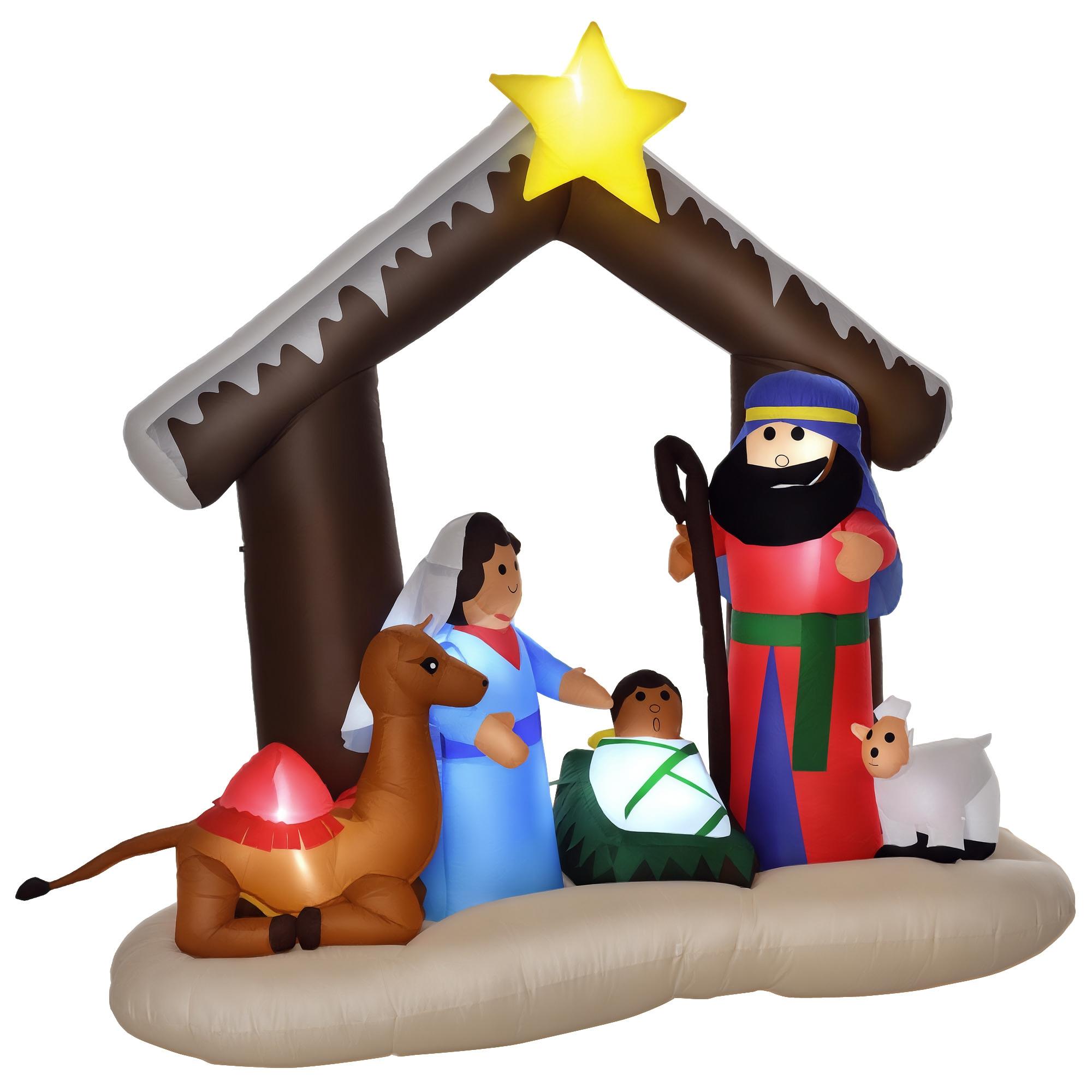 6 ft Nativity Inflatable with Built-In LED Lights