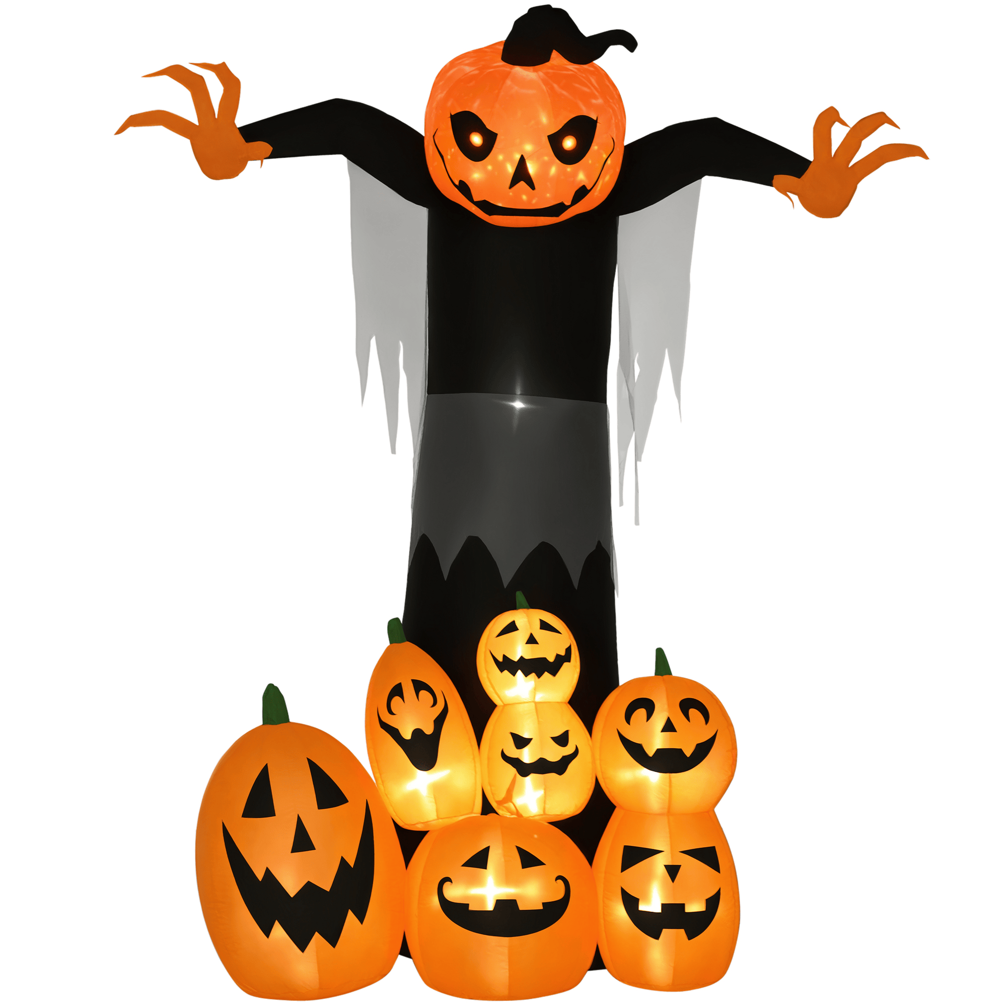 9 ft Lighted Pumpkin Ghost for Halloween Lawns