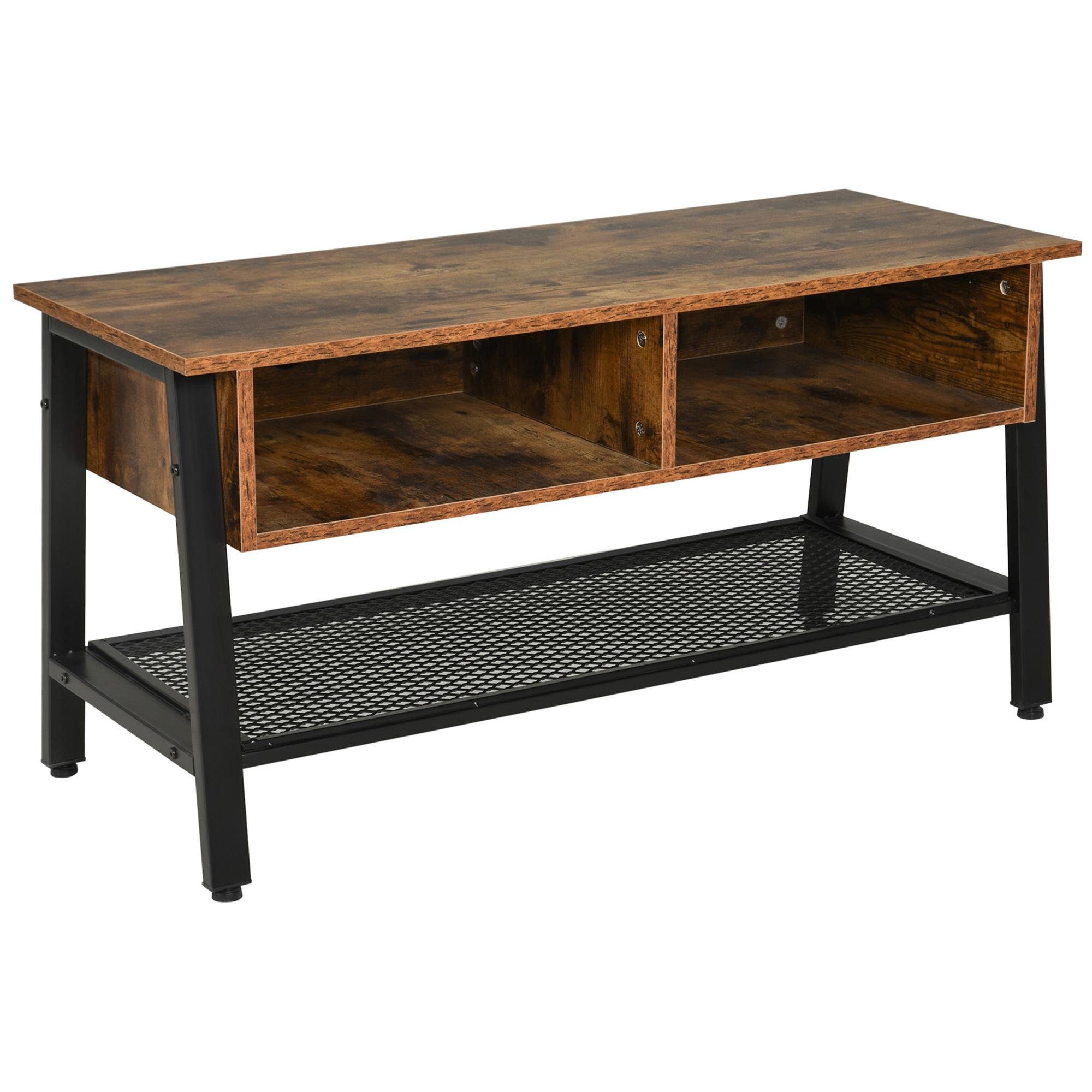 Industrial Mesh Shelf TV Stand for TVs up to 45 in
