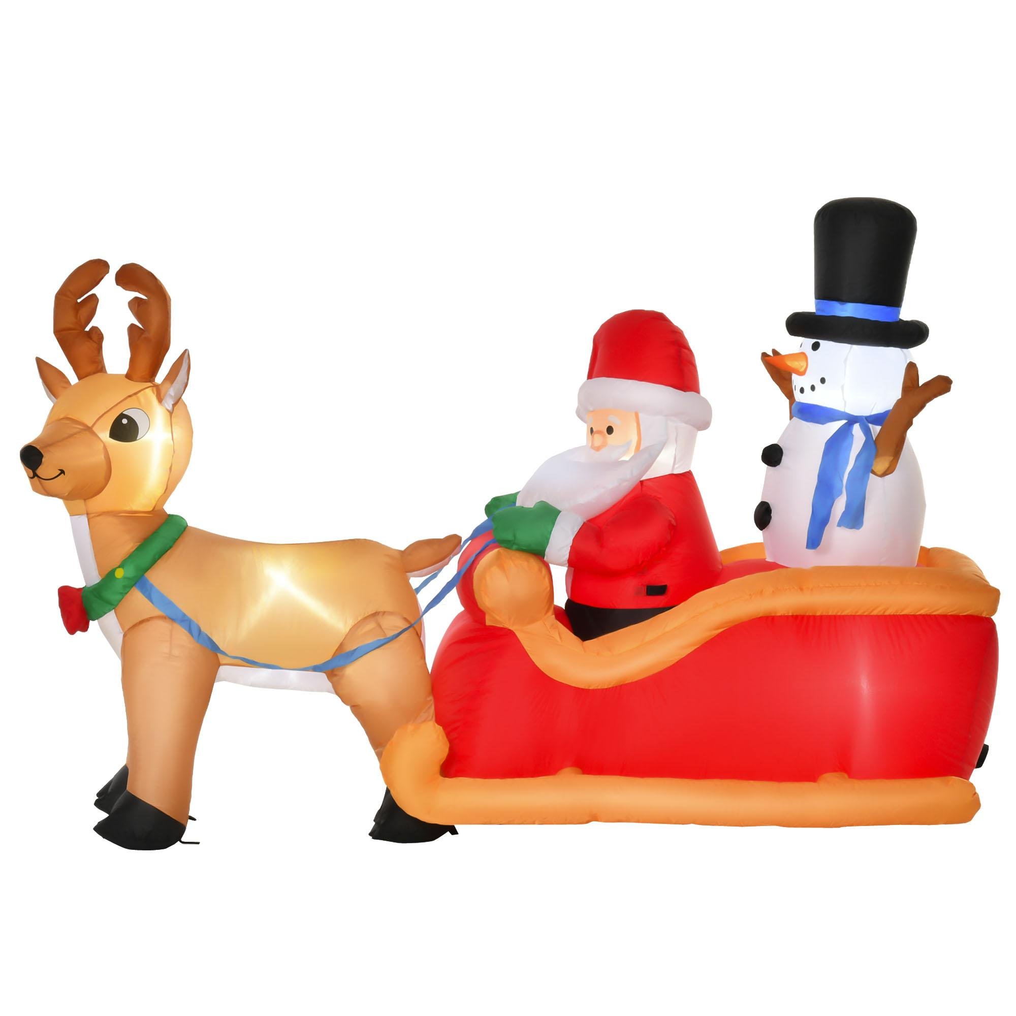 6.5 ft Santa sleigh inflatable with LED lights