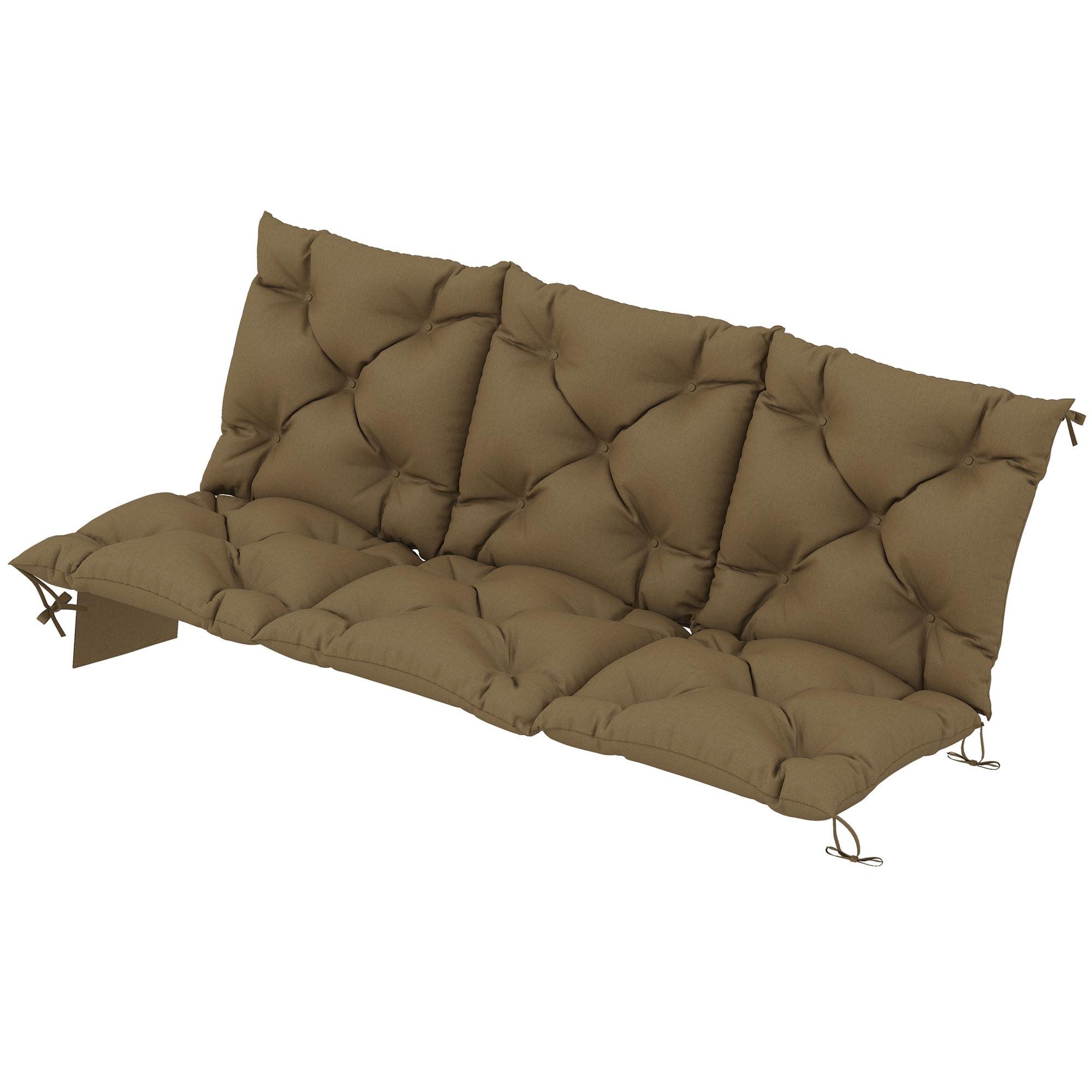 Khaki Tufted Swing Cushion with Eight Ties, 59.1 x 39.4 in