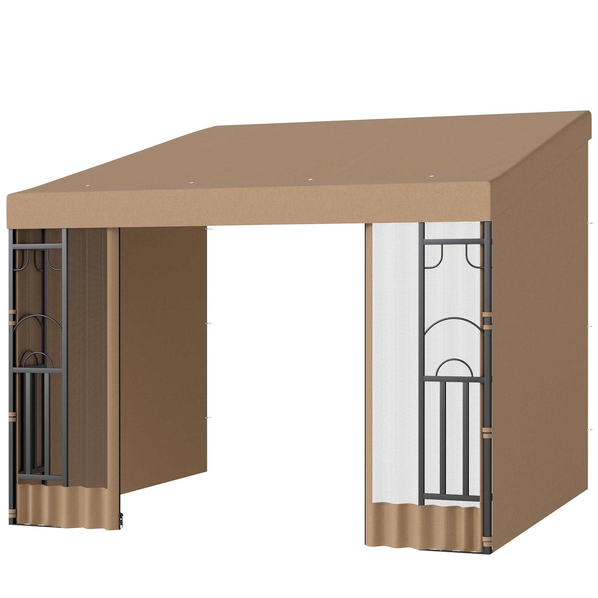 10 x 10 khaki pergola with UV-resistant canopy