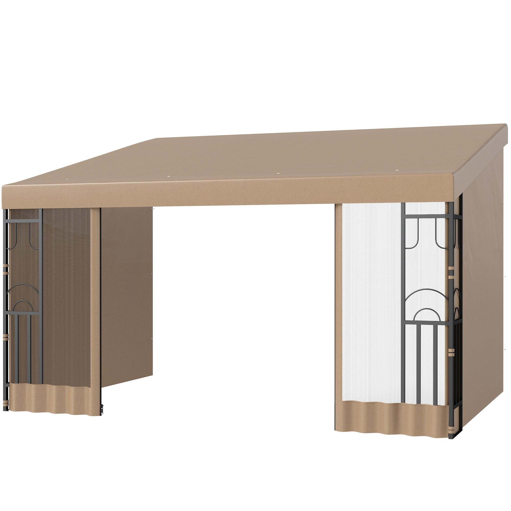 Khaki 10 x 13 Pergola with Wall-Mounted Canopy