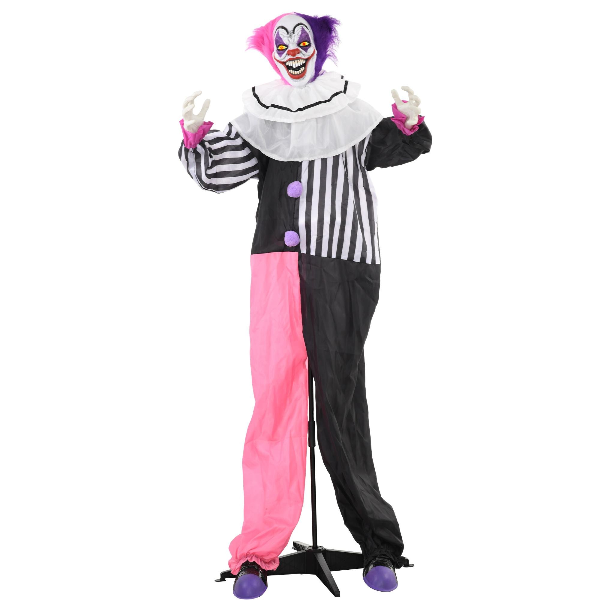 5.7 ft animated clown with sound and light-up eyes
