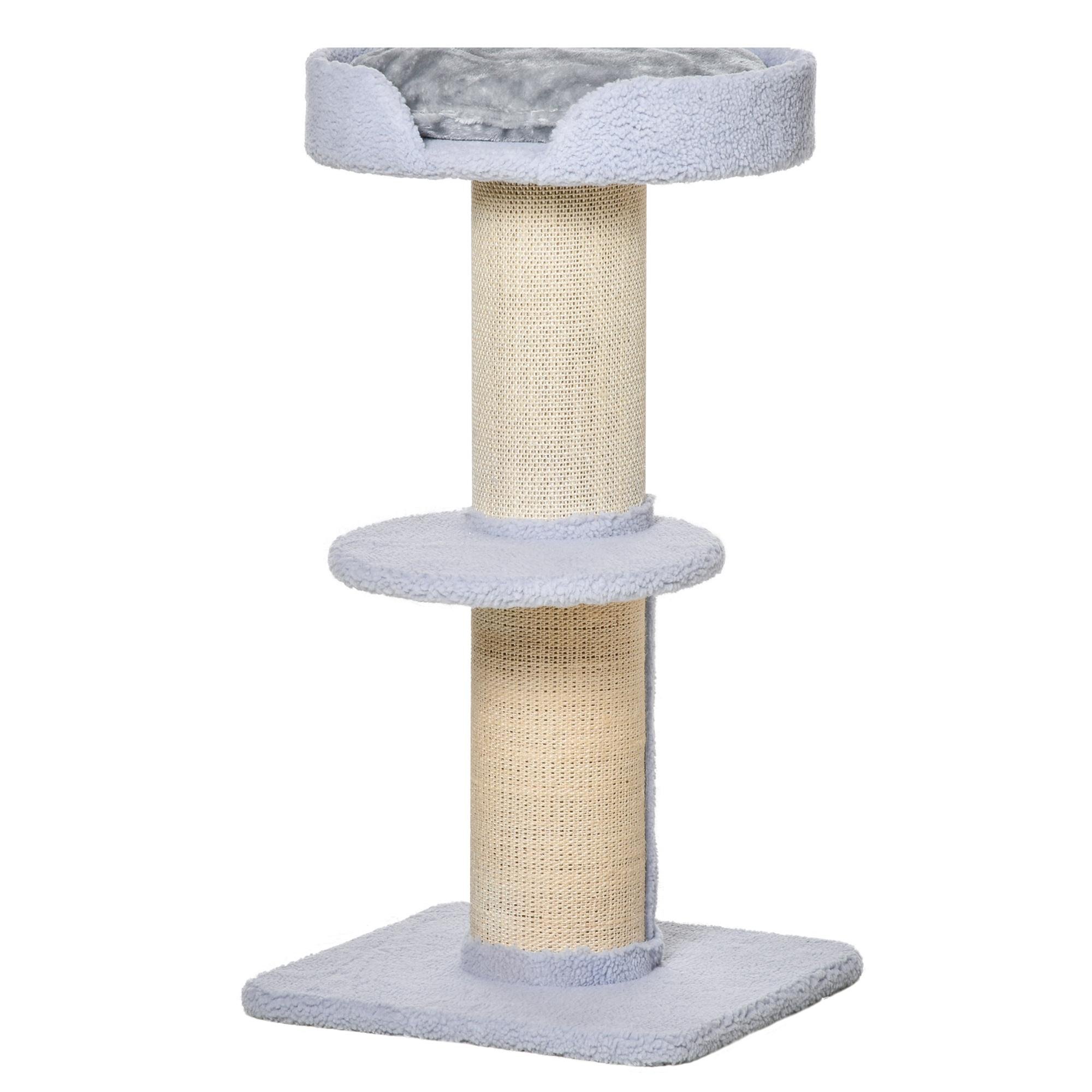 Light Blue Sisal Cat Tree with Cushioned Perch, 36 in