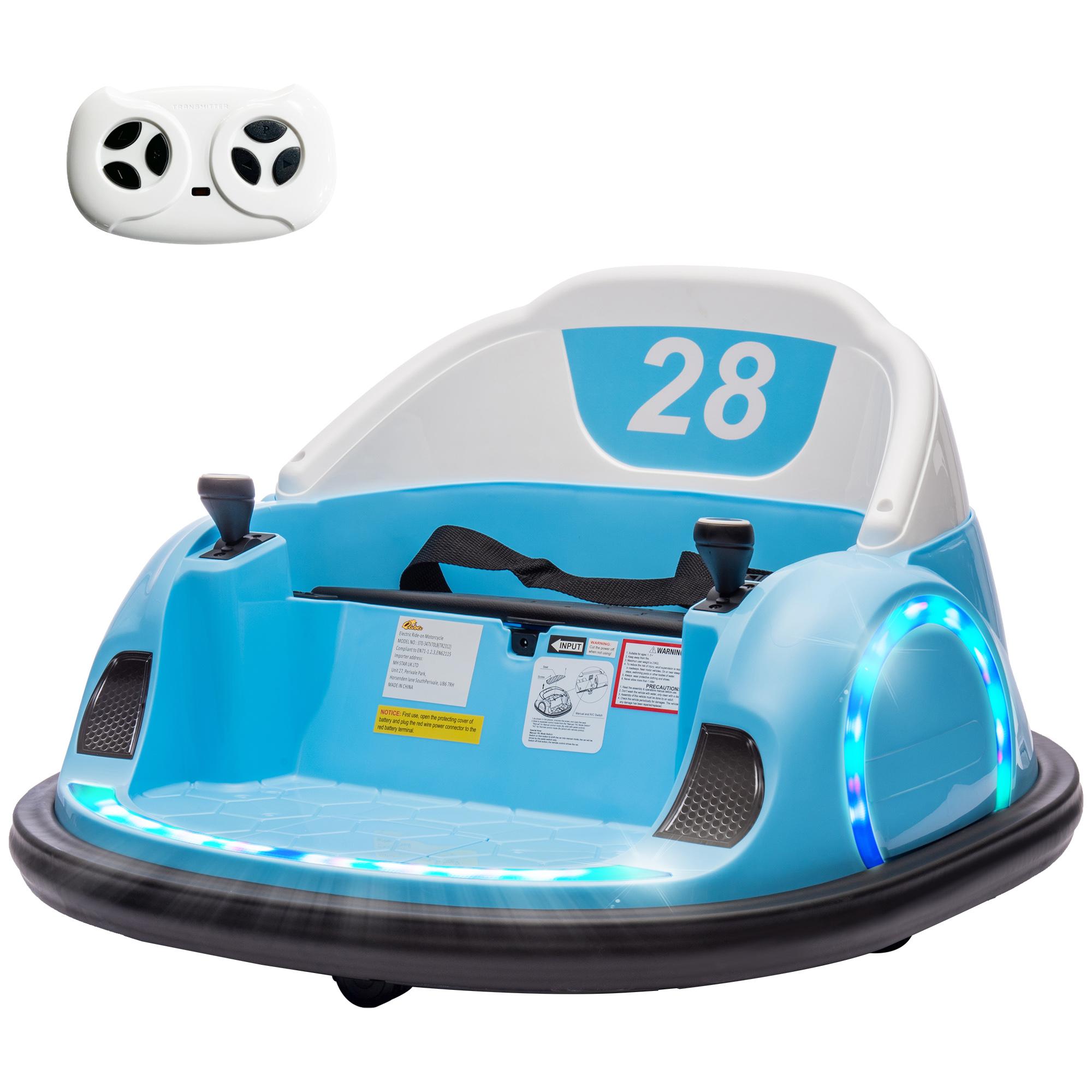 Light Blue Bumper Car with 360° Remote Control