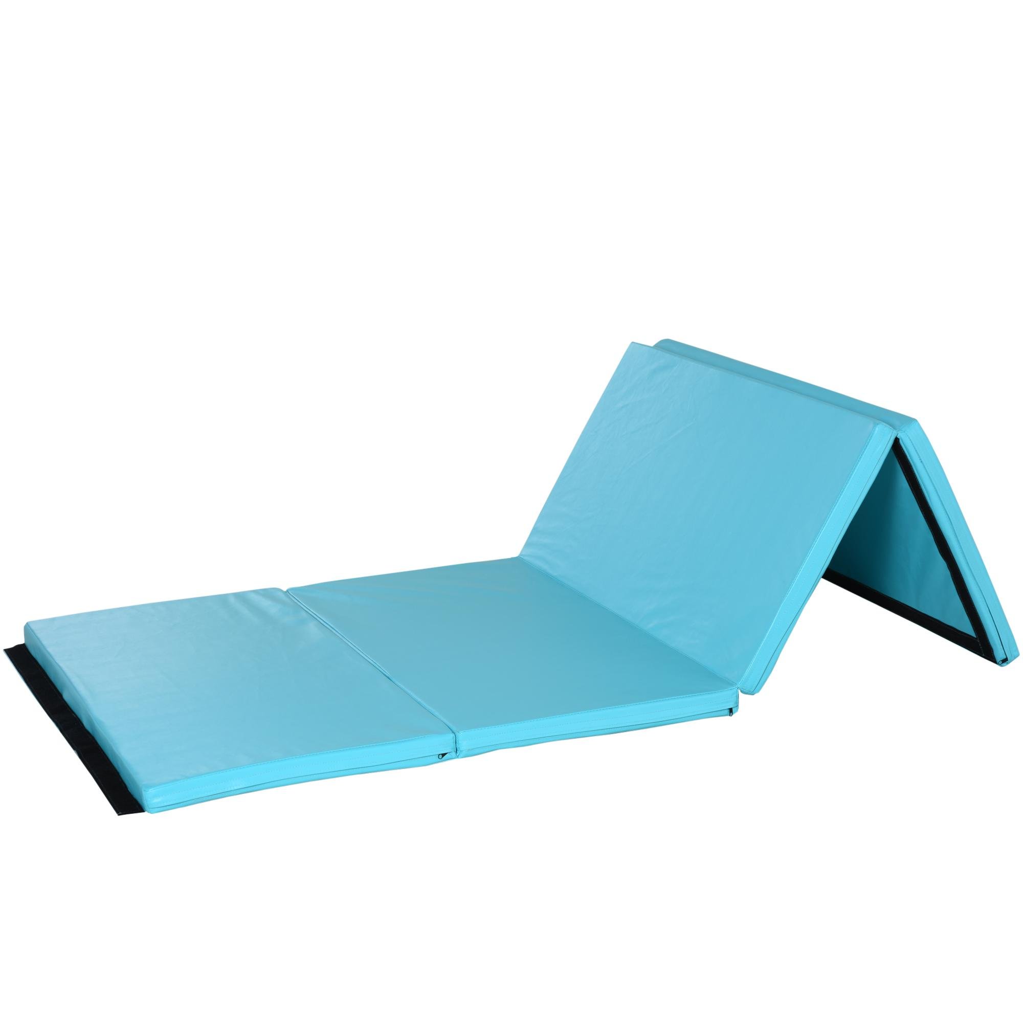 Light Blue Folding Gymnastics Mat, 4' x 8' x 2"