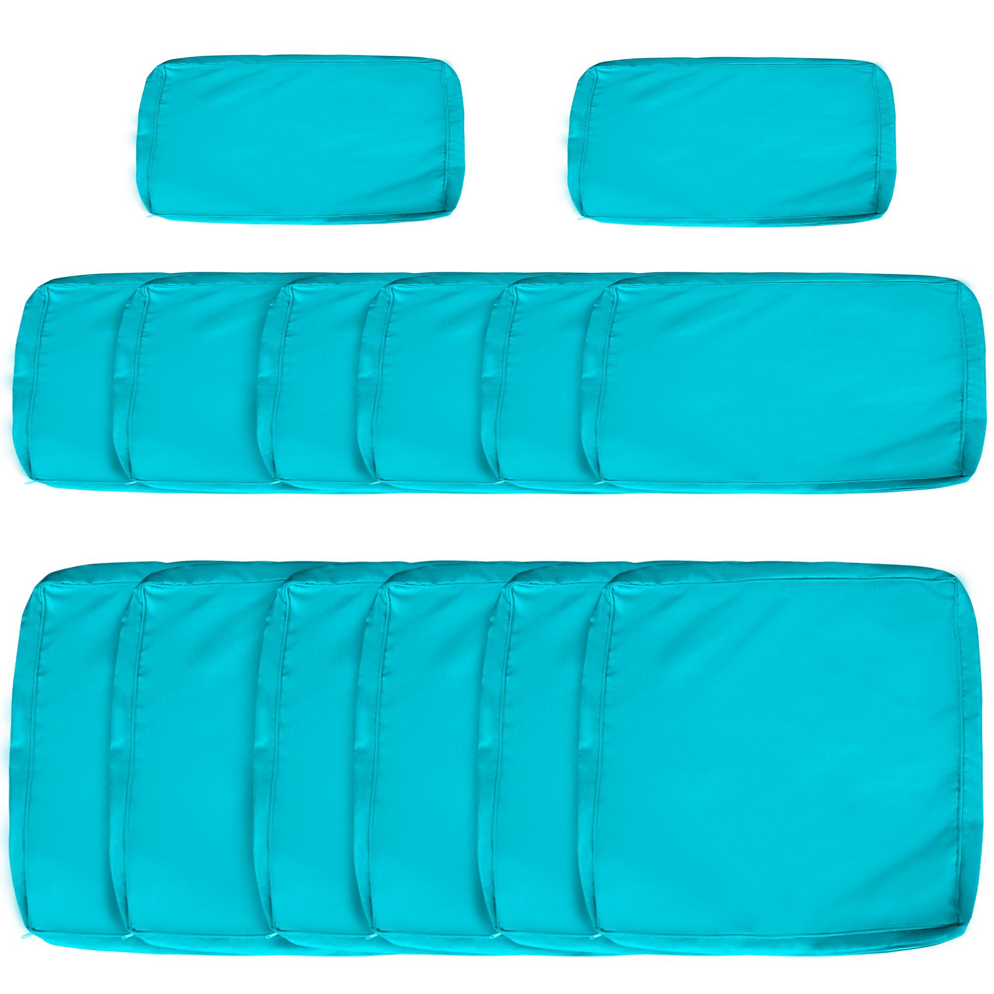 Light Blue Patio Covers, 14-Piece Polyester Set