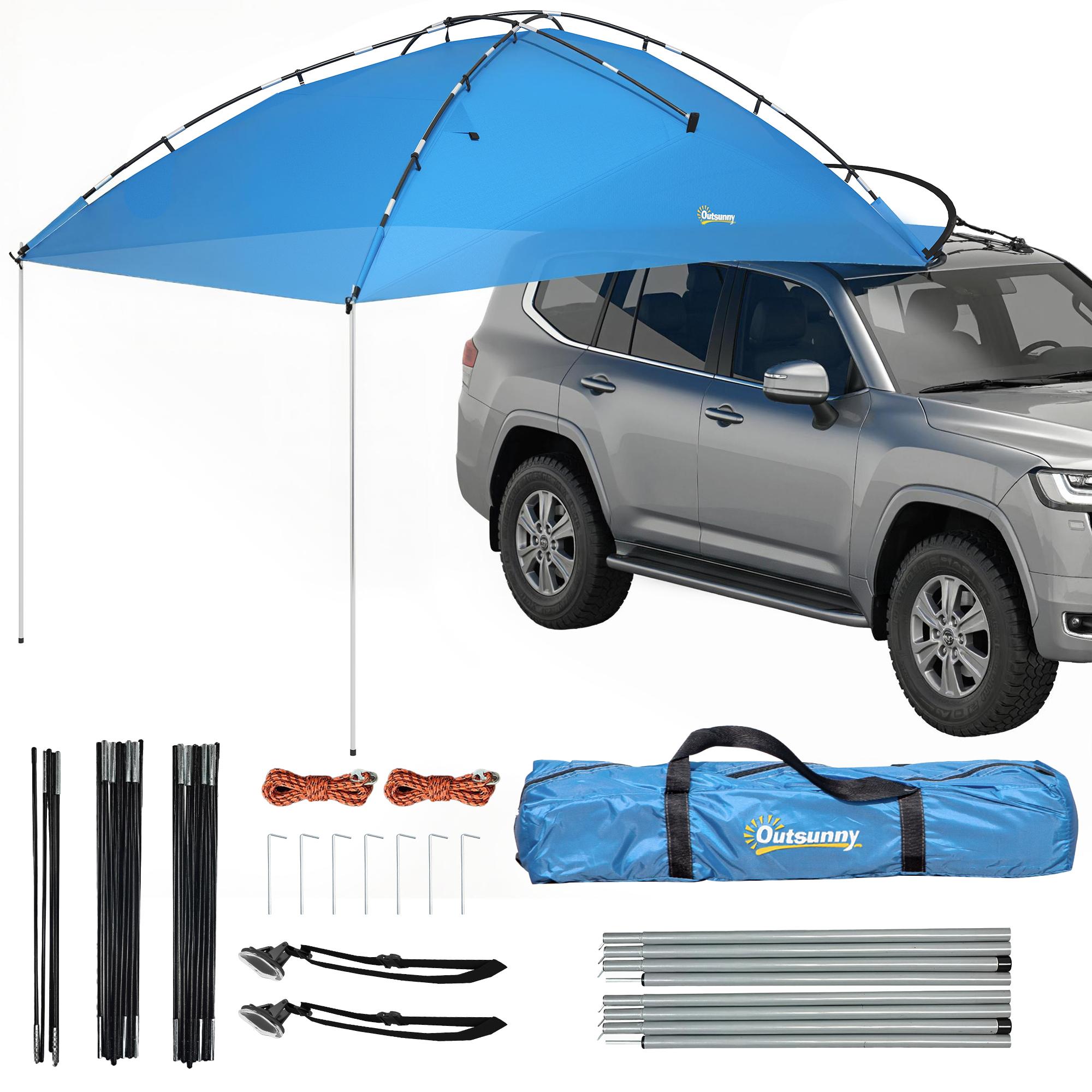 Light Blue SUV Awning, 3000mm Waterproof, 2-4 Person Shade