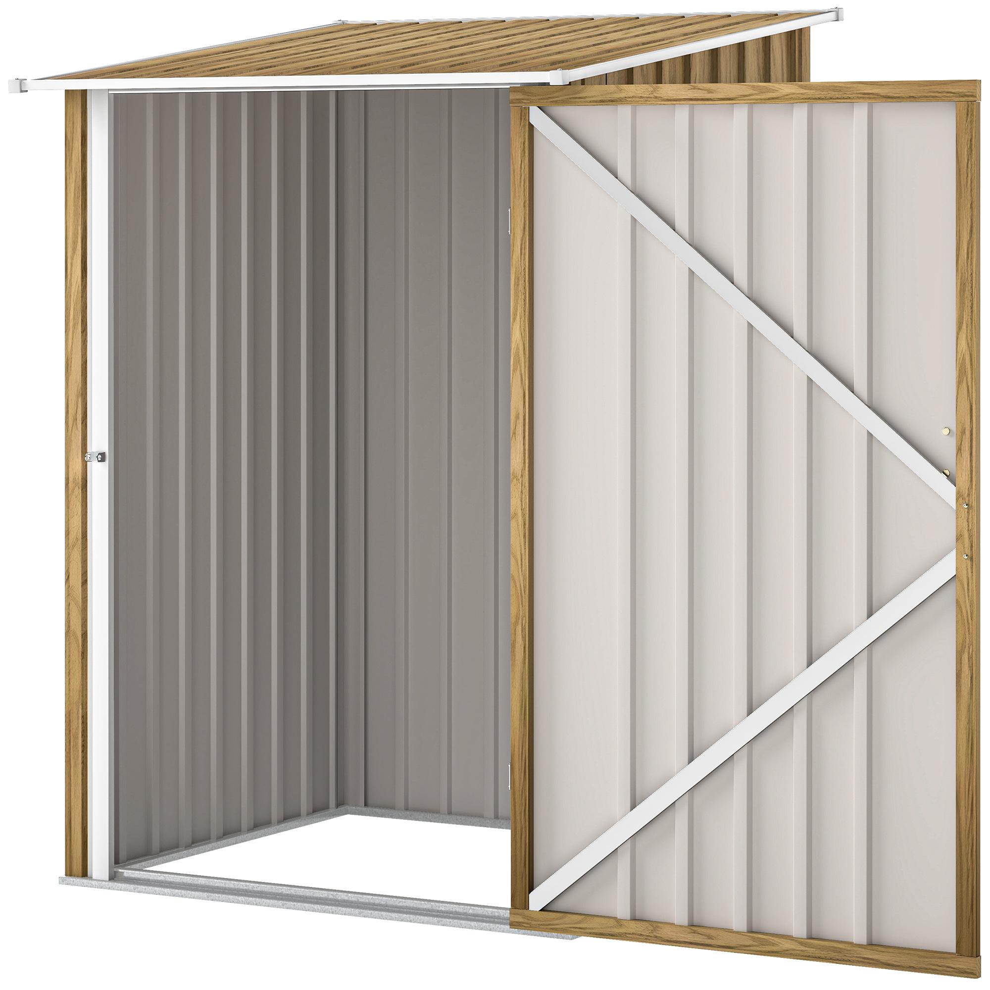 Light Brown 3x3 Lean-To Shed with Lockable Door