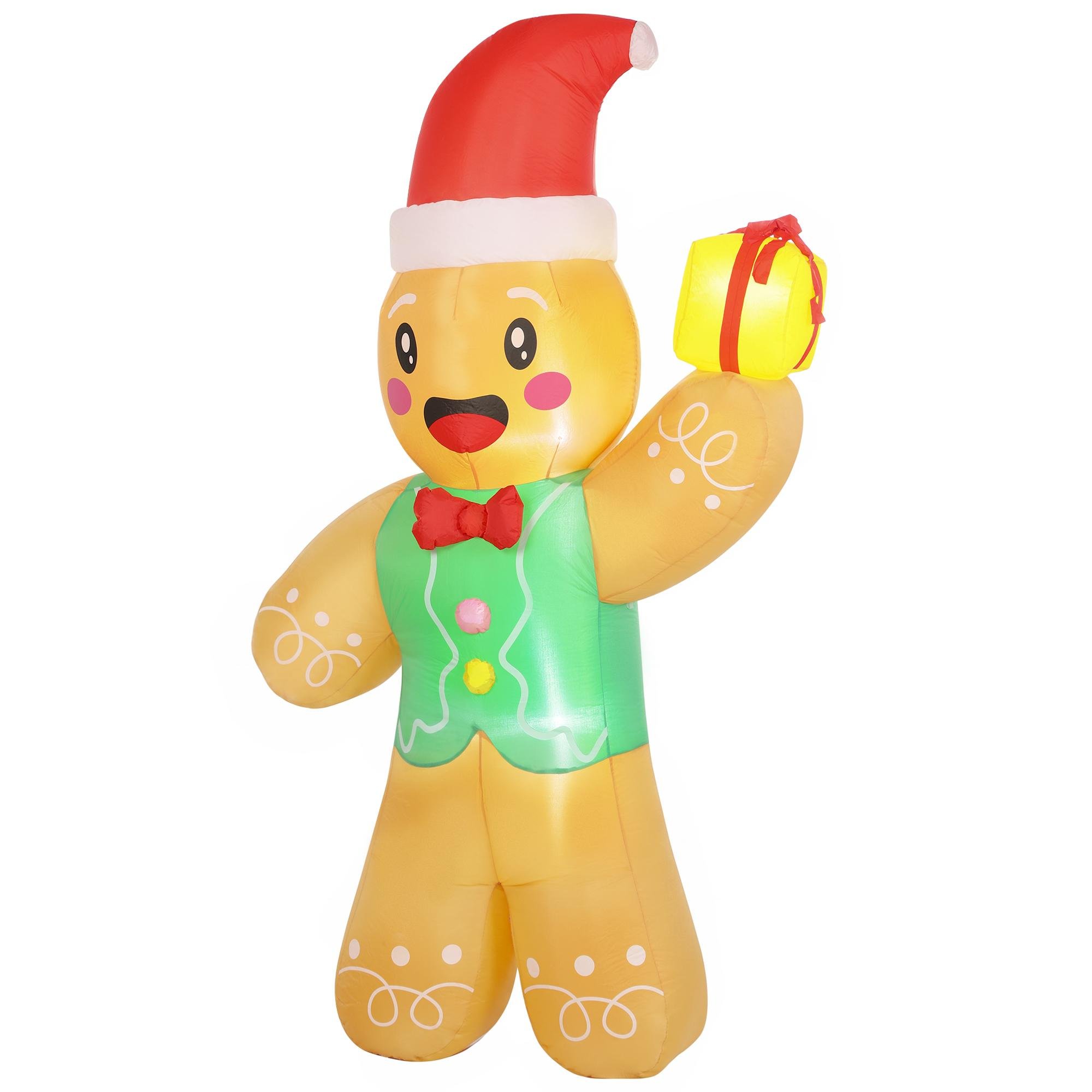 8.2 ft Gingerbread Man Inflatable with LED Lights