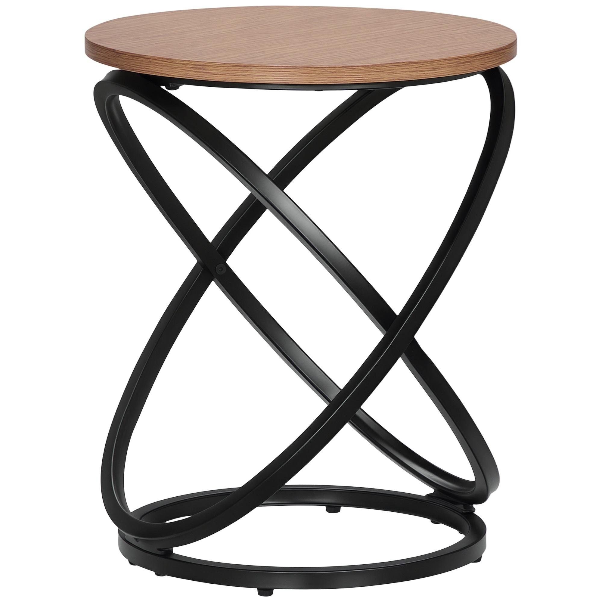 Light Brown Crossed Ring Table, 15.7 x 19.7 in