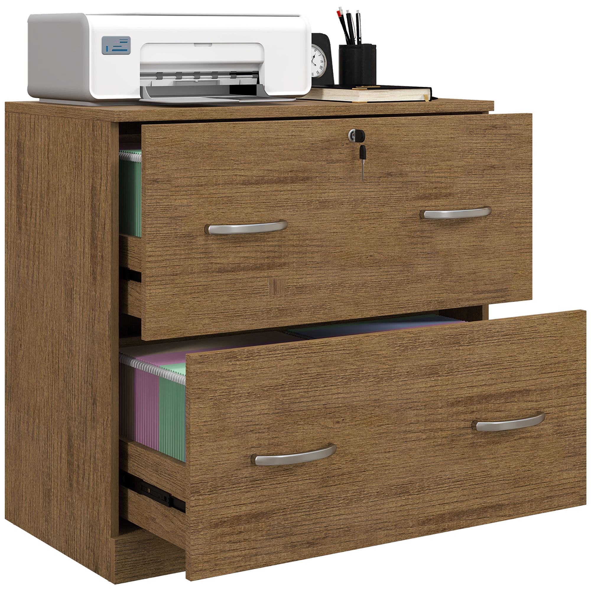 Light Brown 2 Drawer Cabinet with Lock for Office Files
