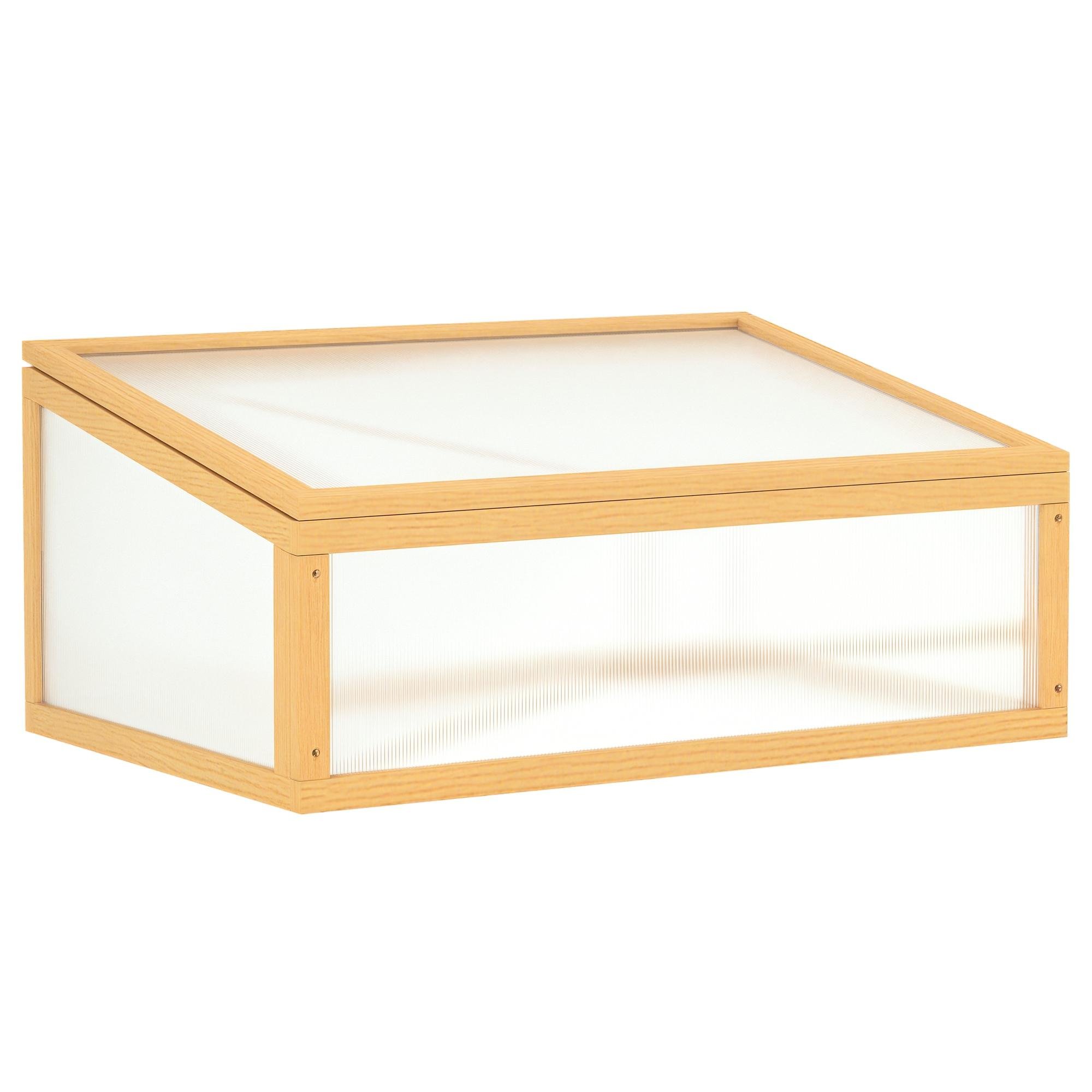 Light Brown Wooden Cold Frame with Openable Roof, Medium