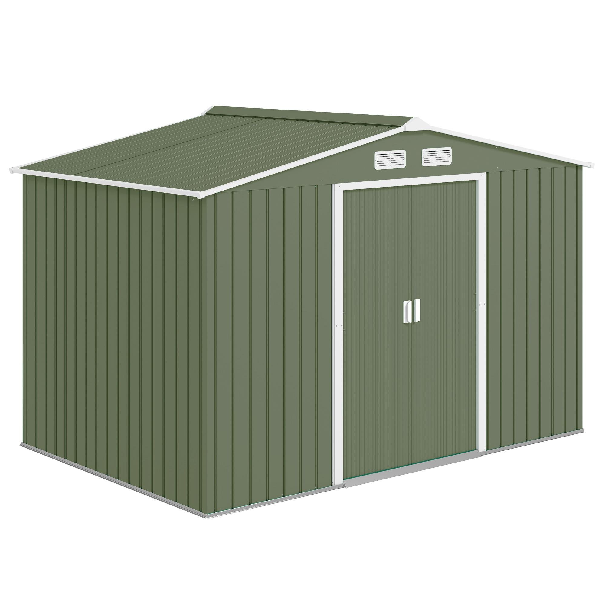 Light Green 9x6 Galvanized Shed with Foundation Kit