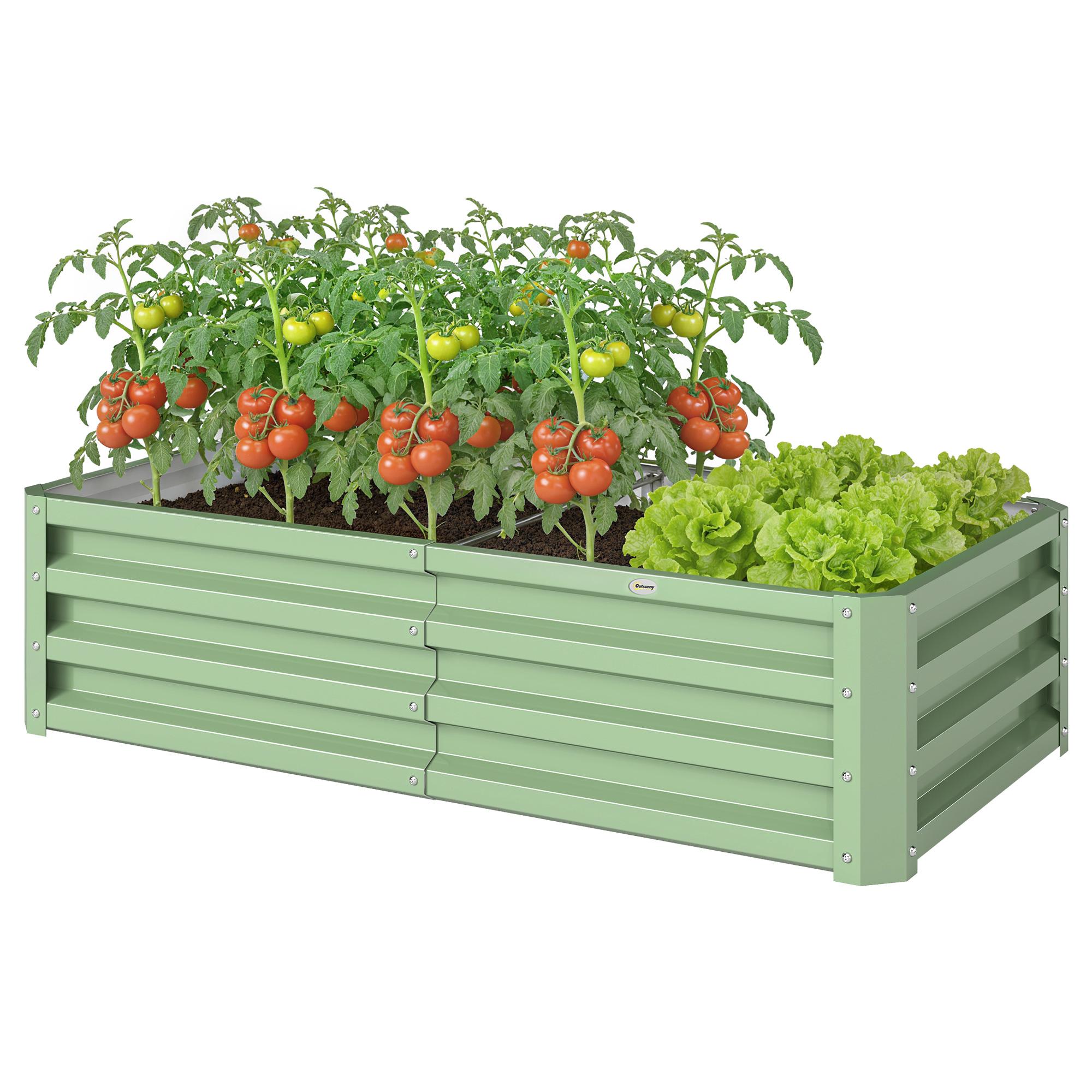 Green 4x2 Raised Planter Box for Herbs and Vegetables