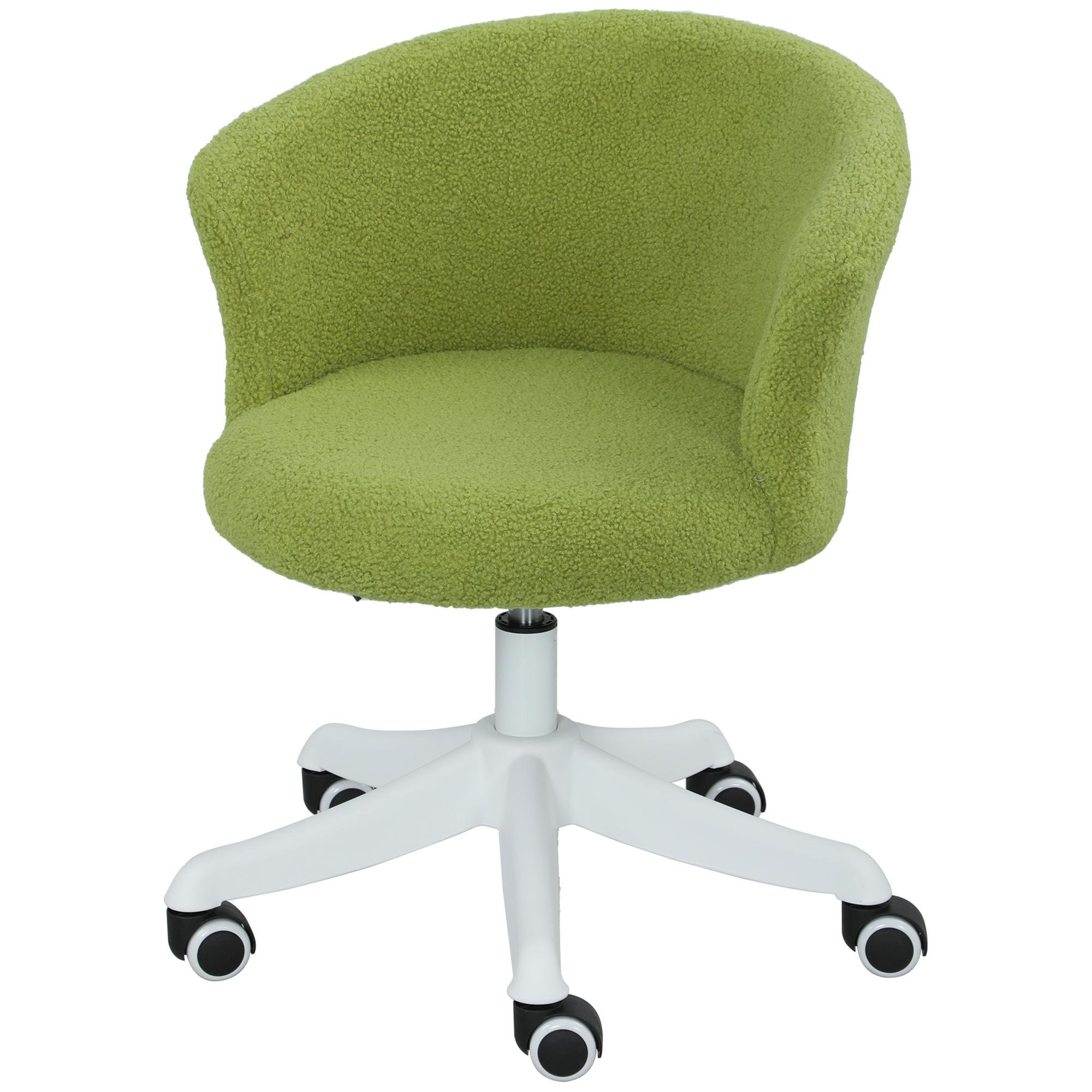 Green Teddy Fleece Task Chair with Adjustable Height