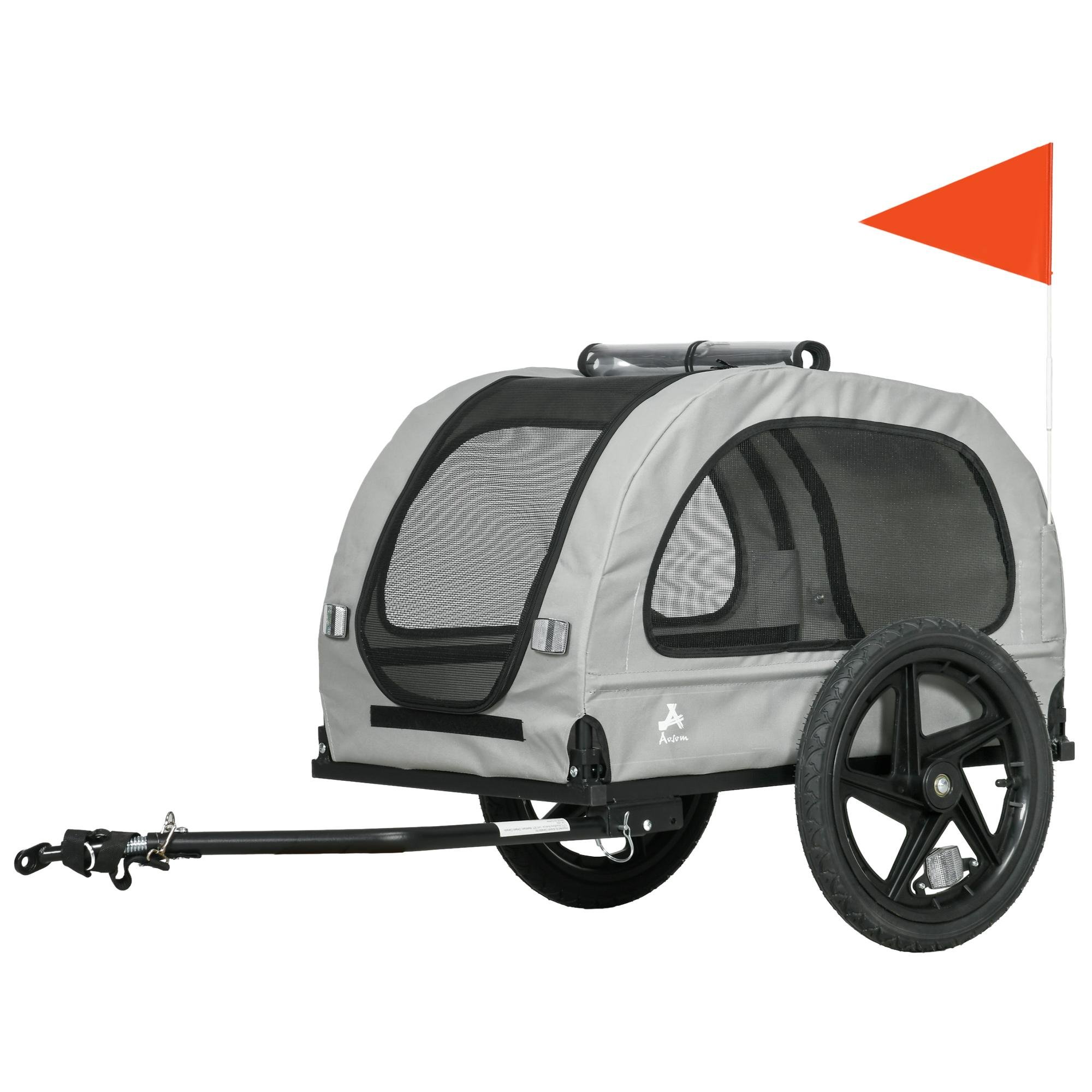 Light Grey Medium Dog Trailer with Mesh Windows, 20 kg
