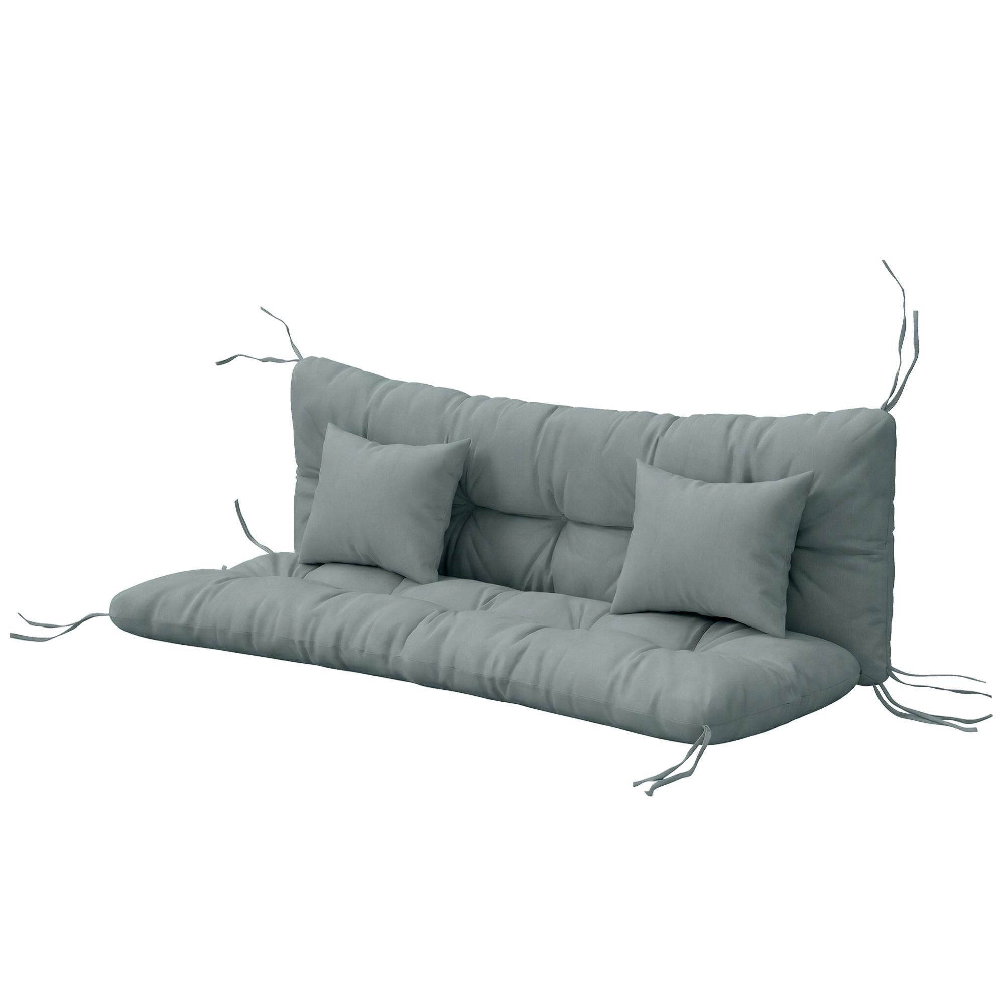 Light Grey Three Seater Cushions with Tufted Polyester Cover