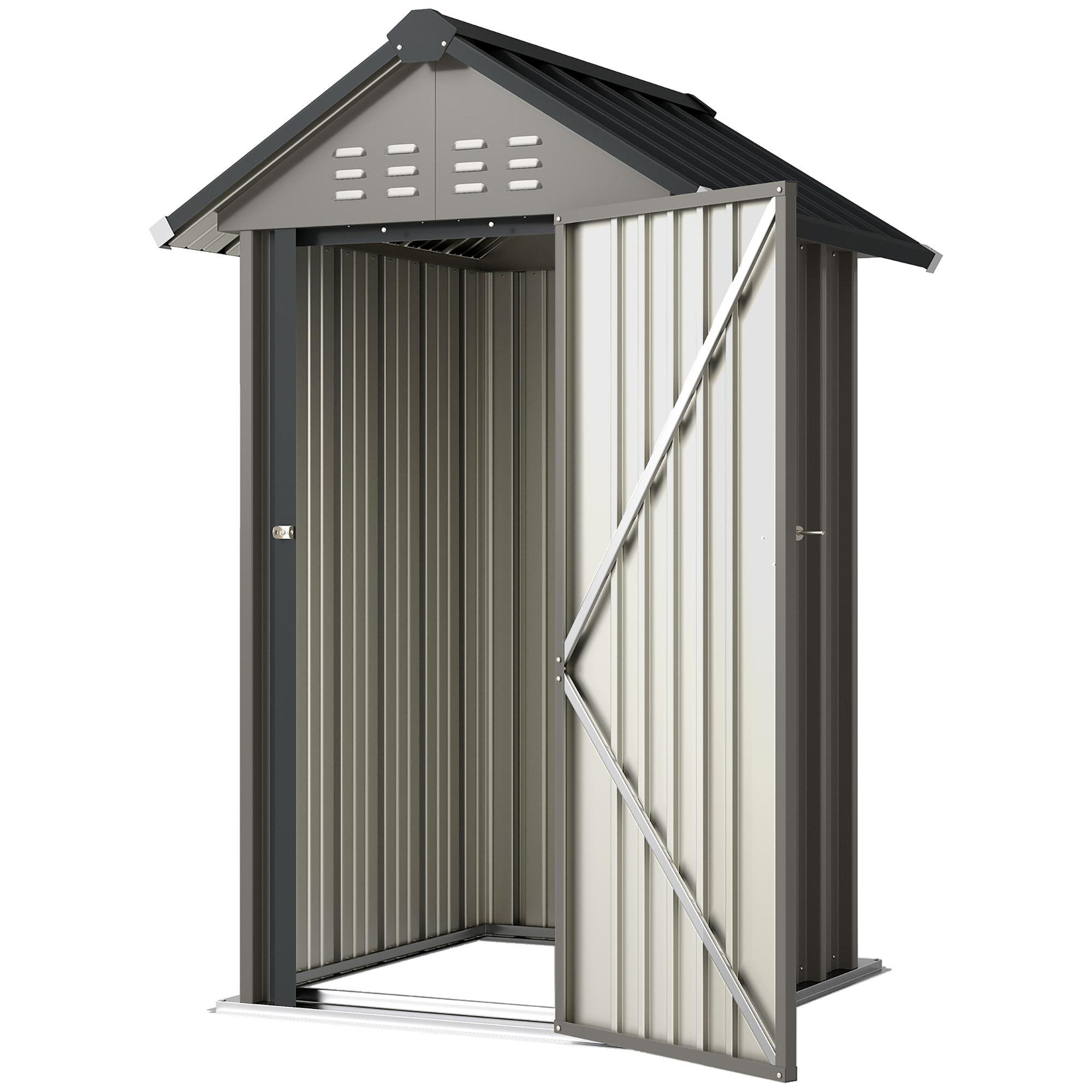 Light Grey 48 Inch Shed with Lockable Door