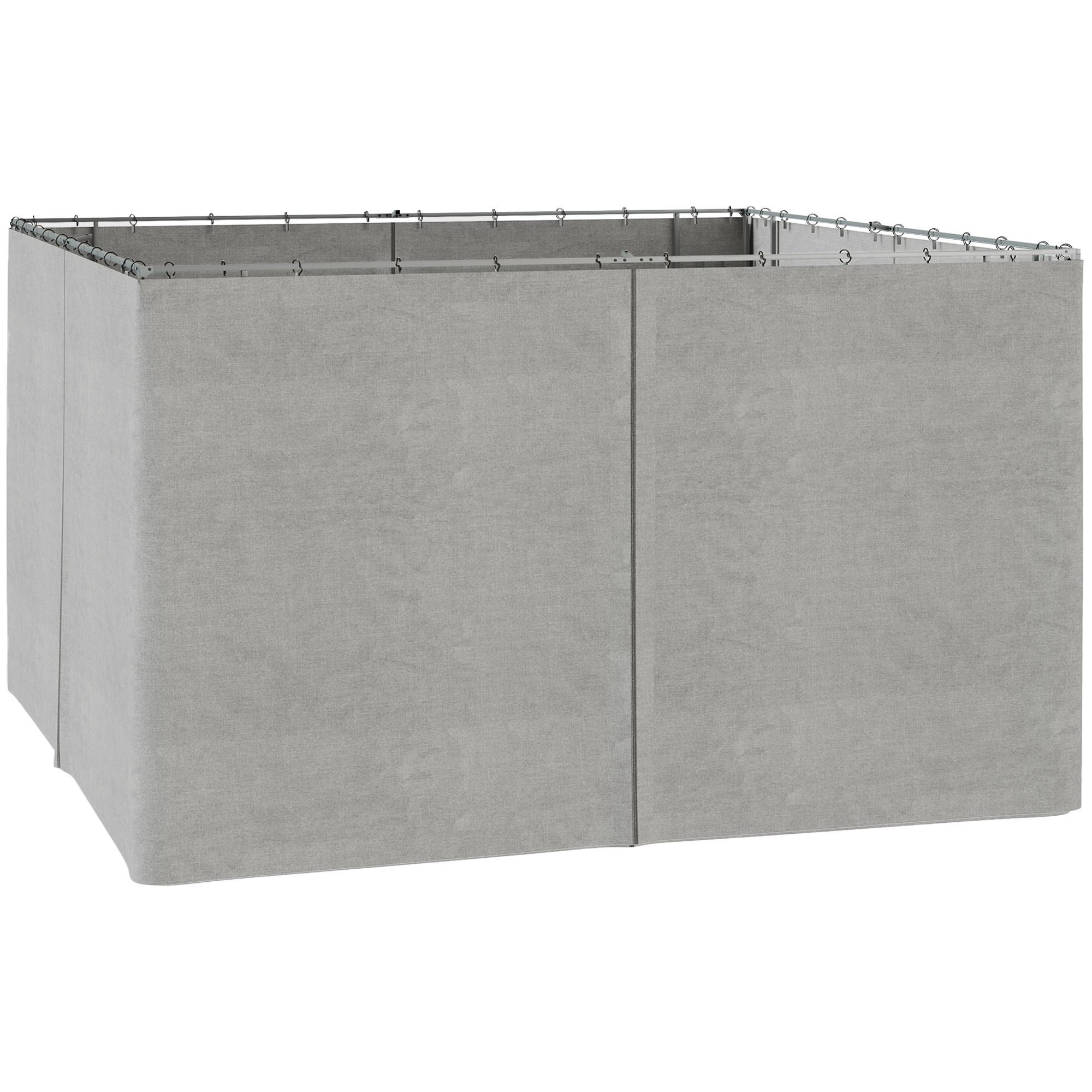Light Grey Gazebo Curtains, 10' x 13' 4-Panel Replacement