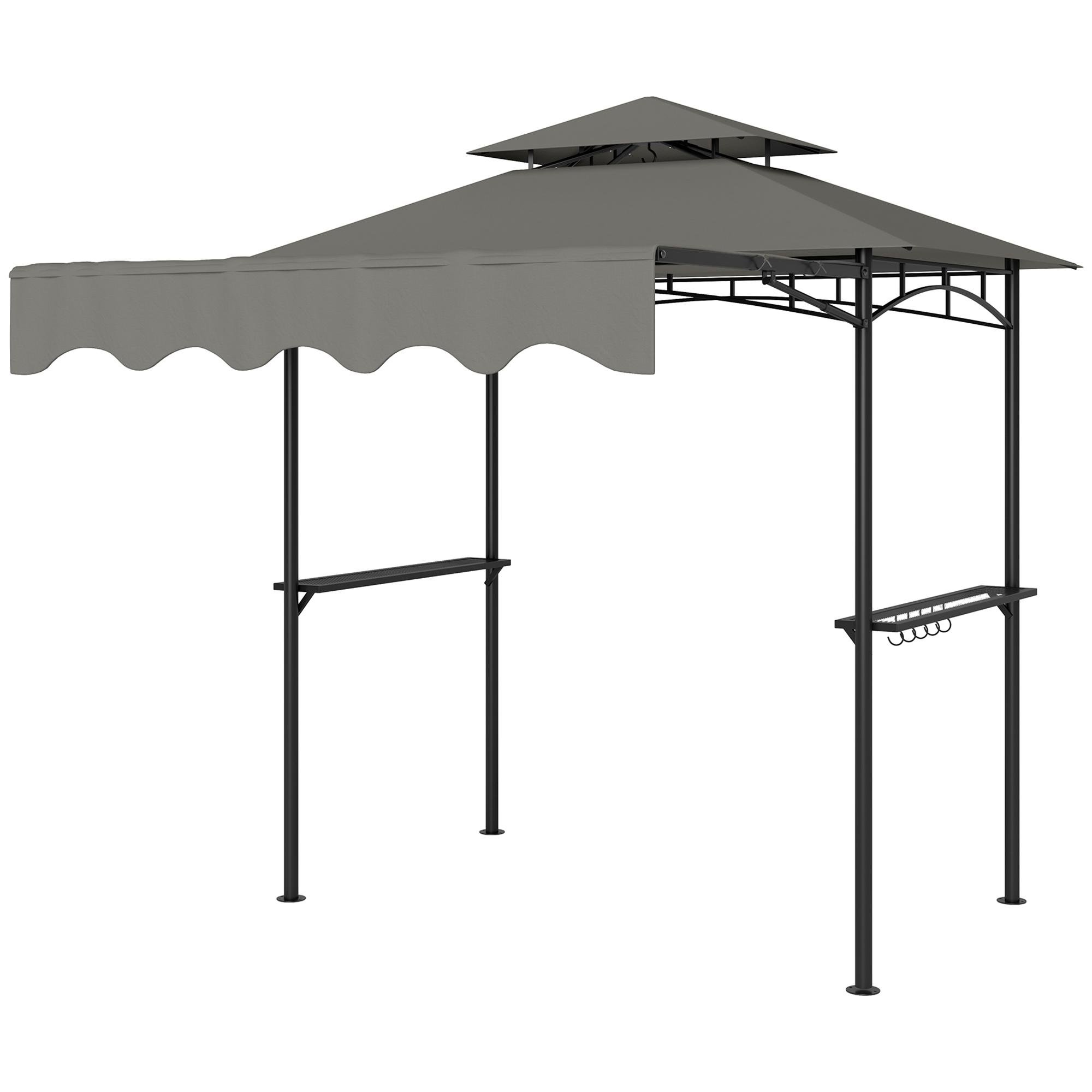 95.3-Inch Grill Gazebo with Adjustable Awning