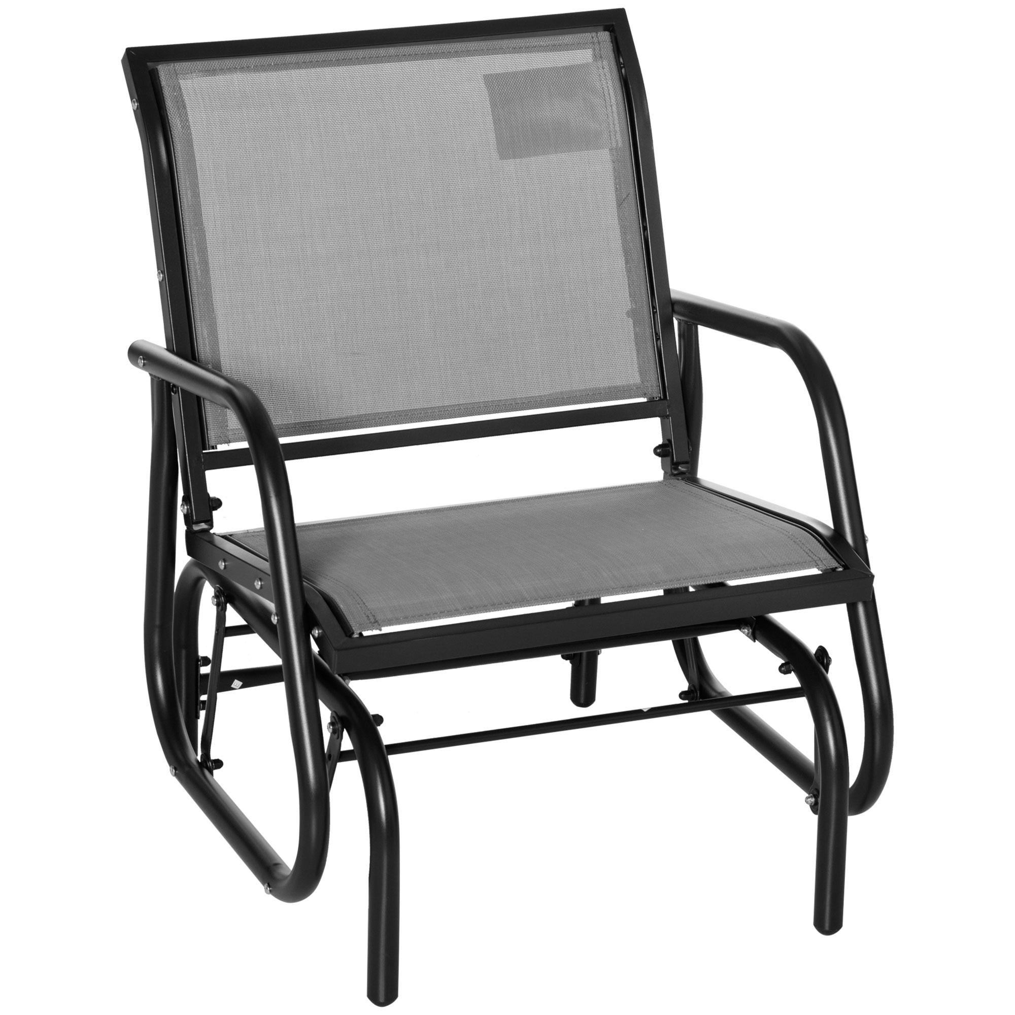 Light Grey Mesh Rocking Chair with Breathable Seat