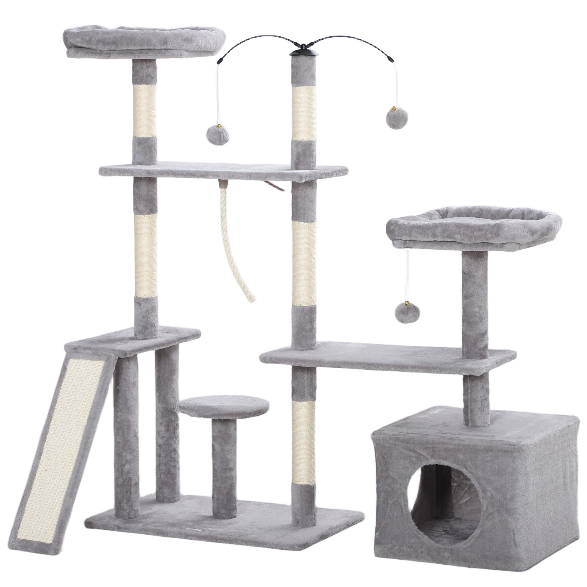 52.8 Inch Cat Tower with Beds, Condo and Sisal Posts