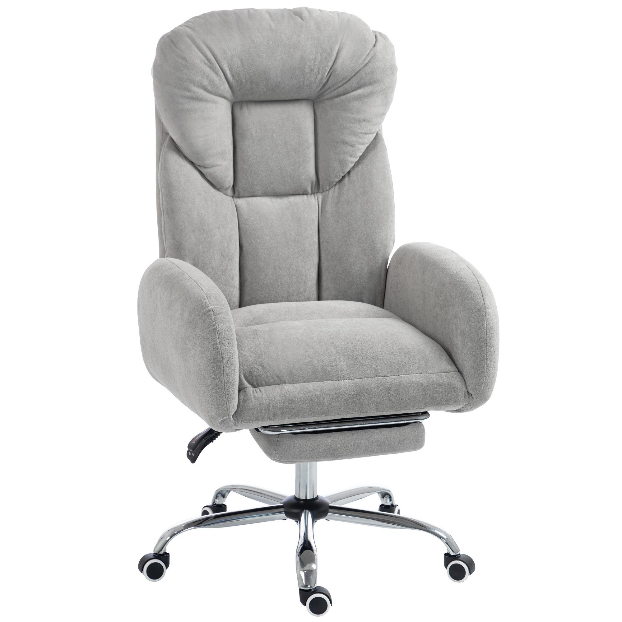 Light Grey Cross Legged Chair with Footrest, 135° Recline