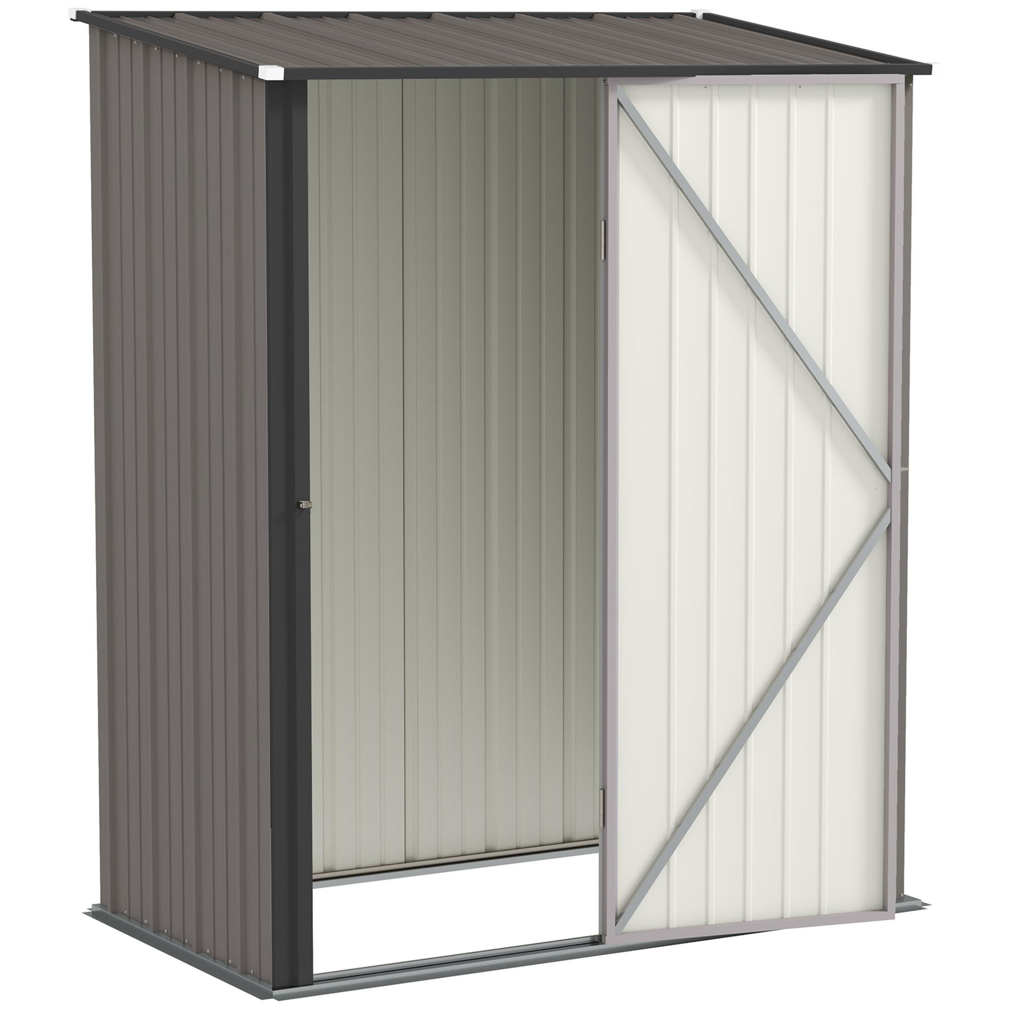 Light Grey 5x3 Alloy Shed with Lockable Door