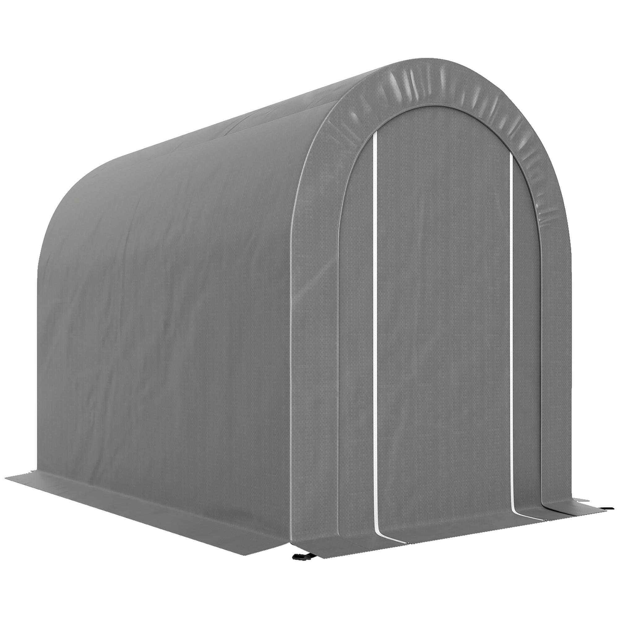 Light Grey 5x8 Storage Tent with Galvanized Steel Frame
