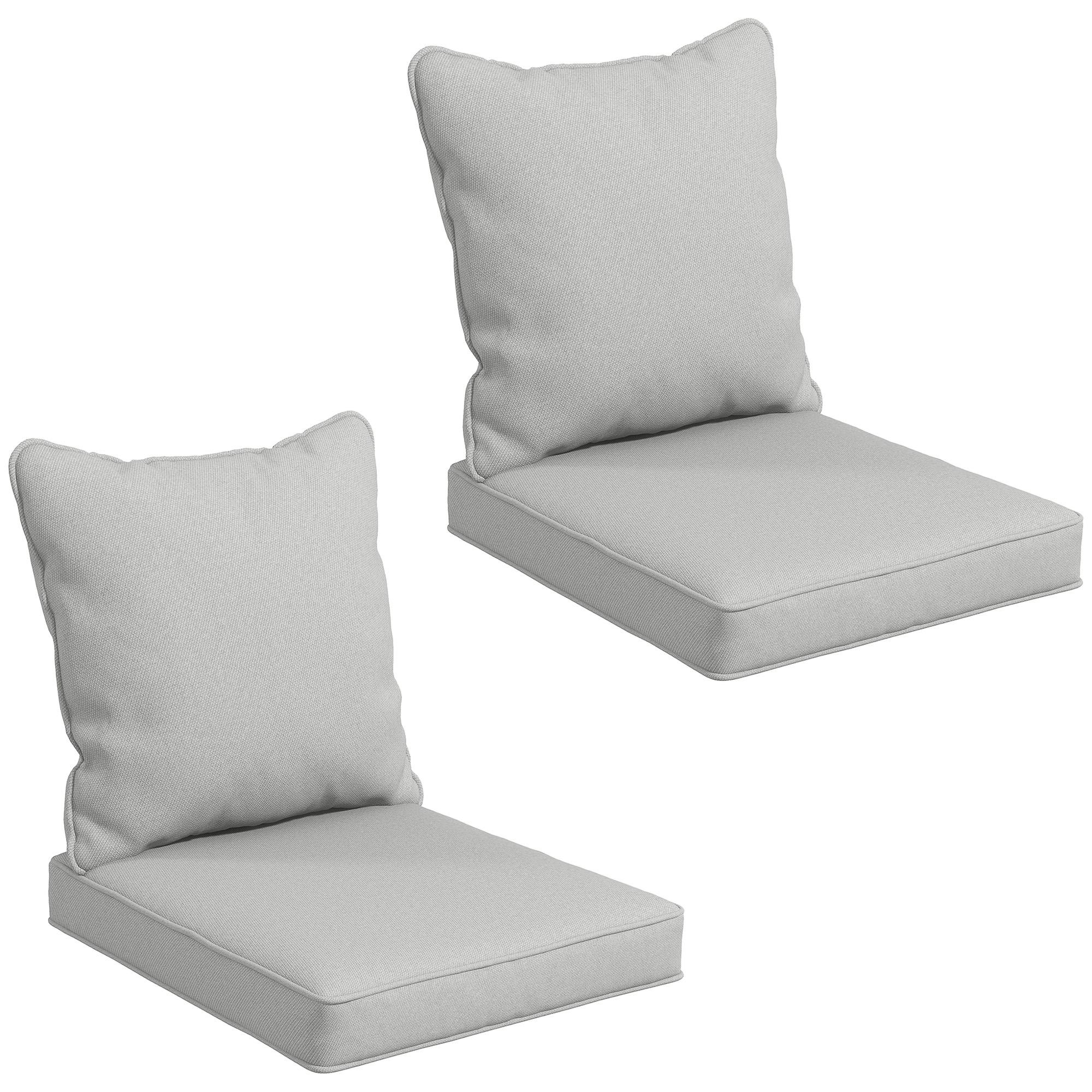Light Grey Patio Chair Cushions, 4-Piece Replacement Set