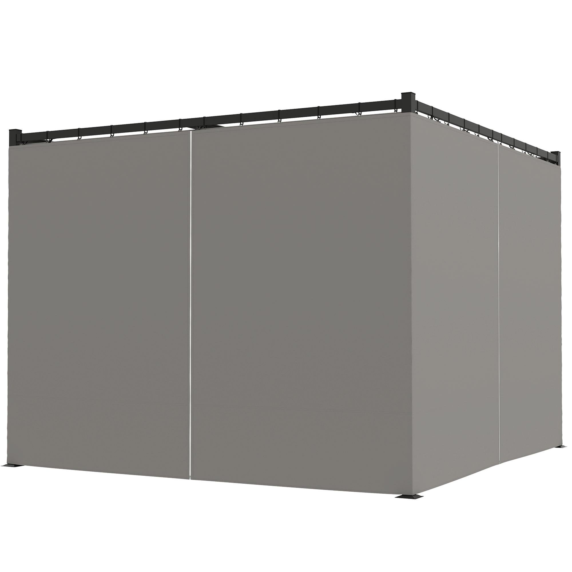 Light Grey Retractable Pergola with Curtains, 300 cm