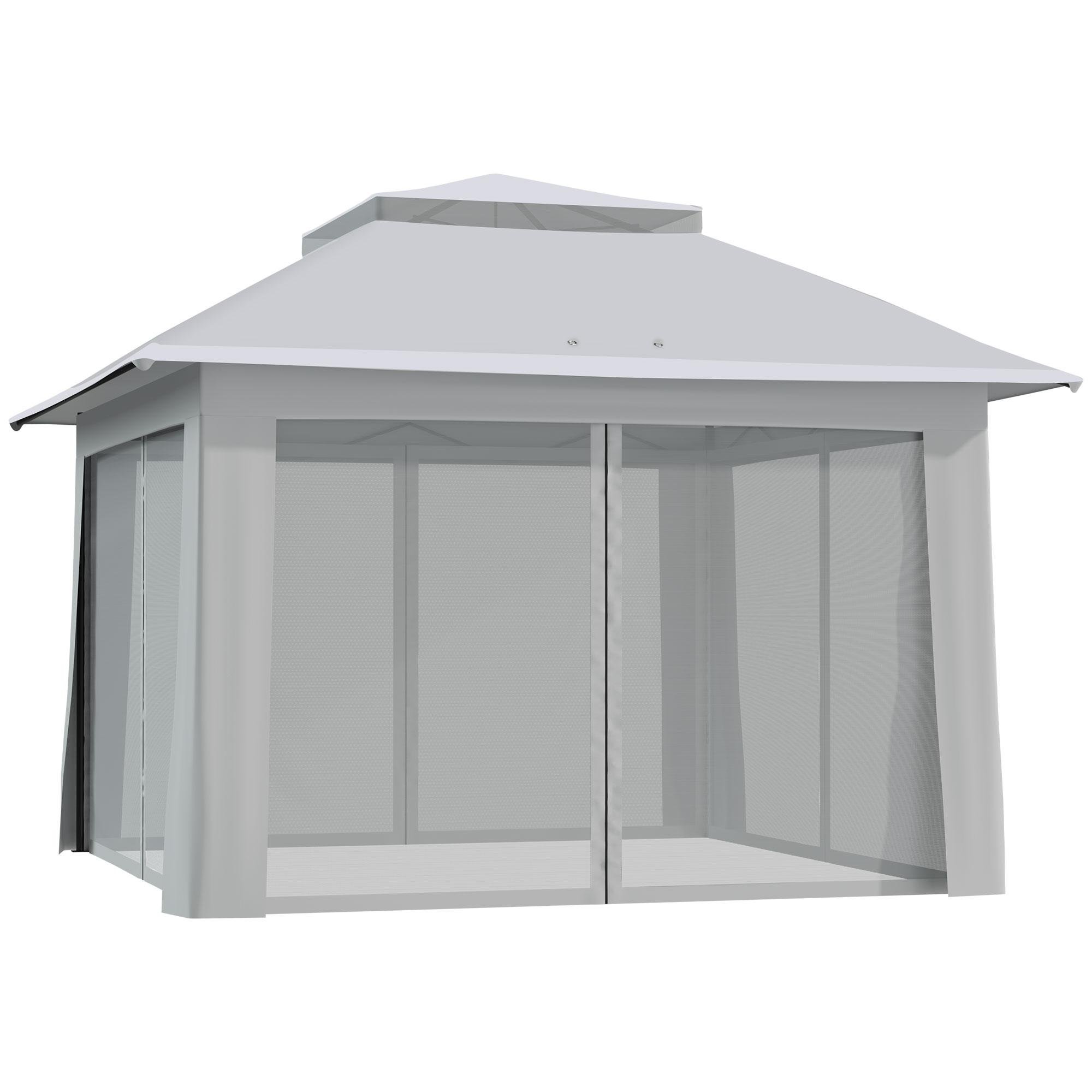 Light Grey Steel Party Tent, 143.3-Inch Canopy