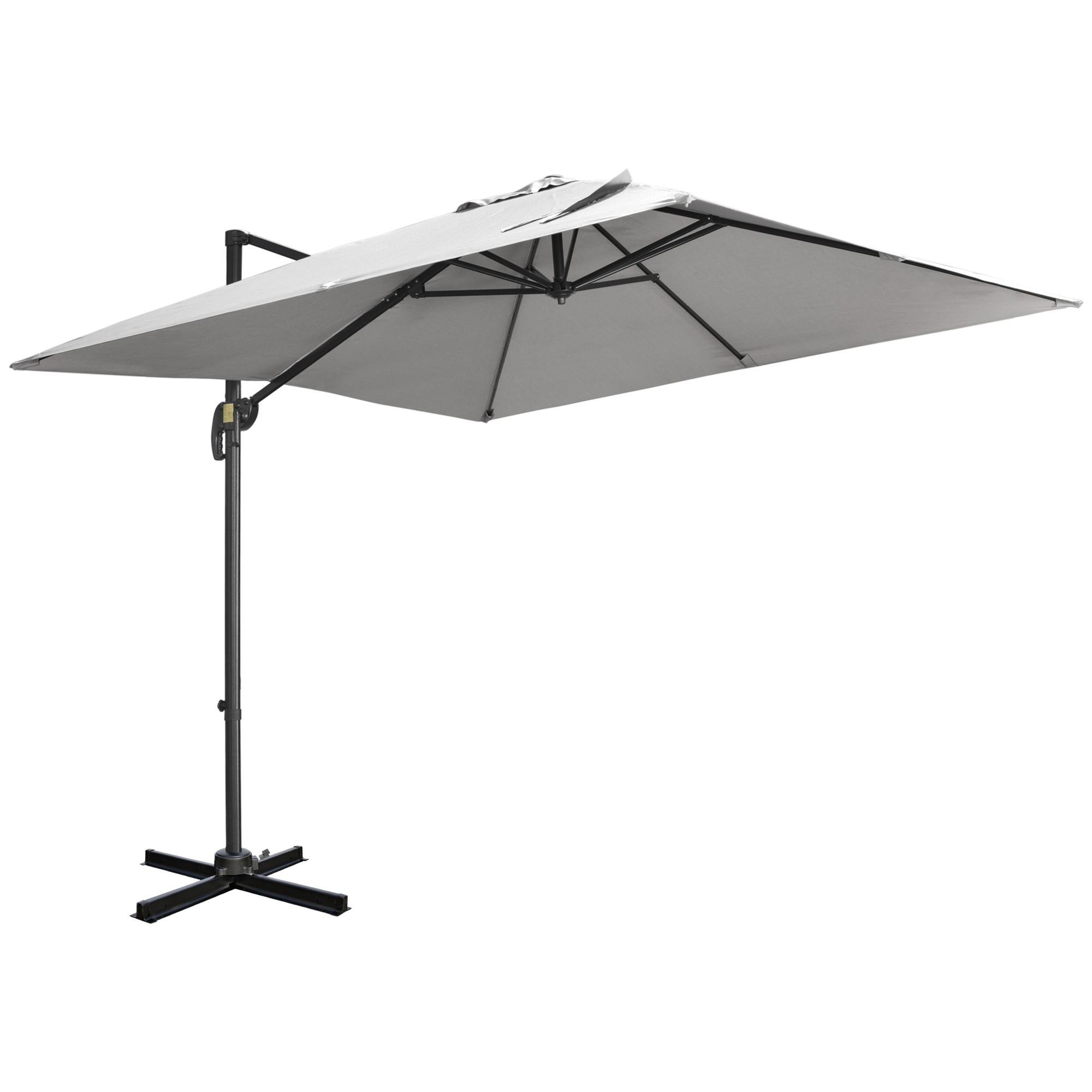 Light Grey 9ft Umbrella with Cross Base