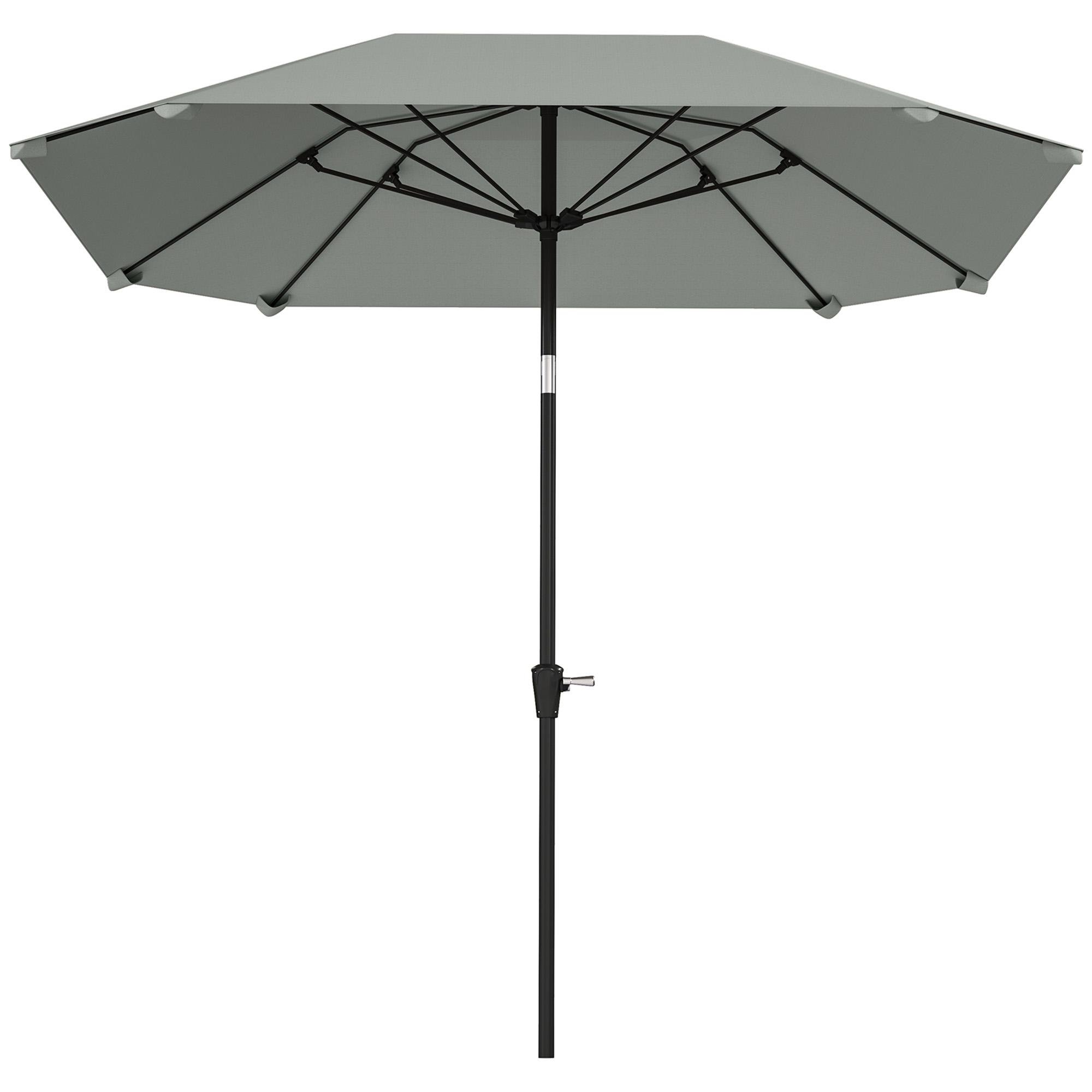7.6 ft light grey umbrella with crank and tilt