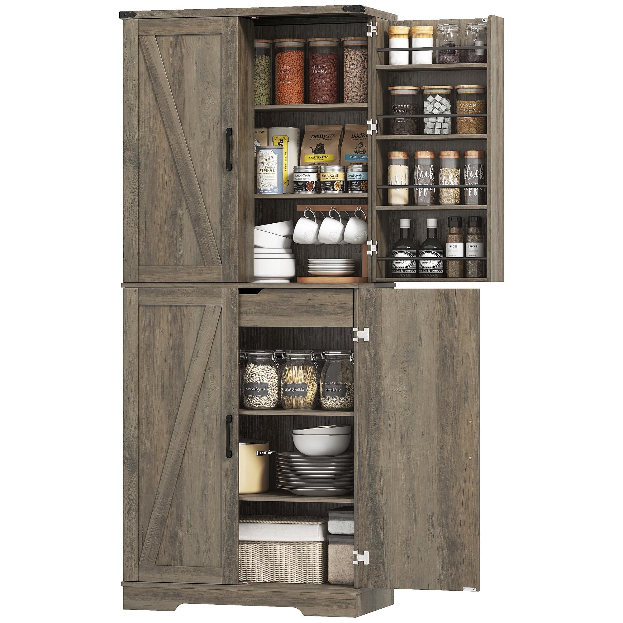 Light Ivory Grey Pantry with Adjustable Shelf