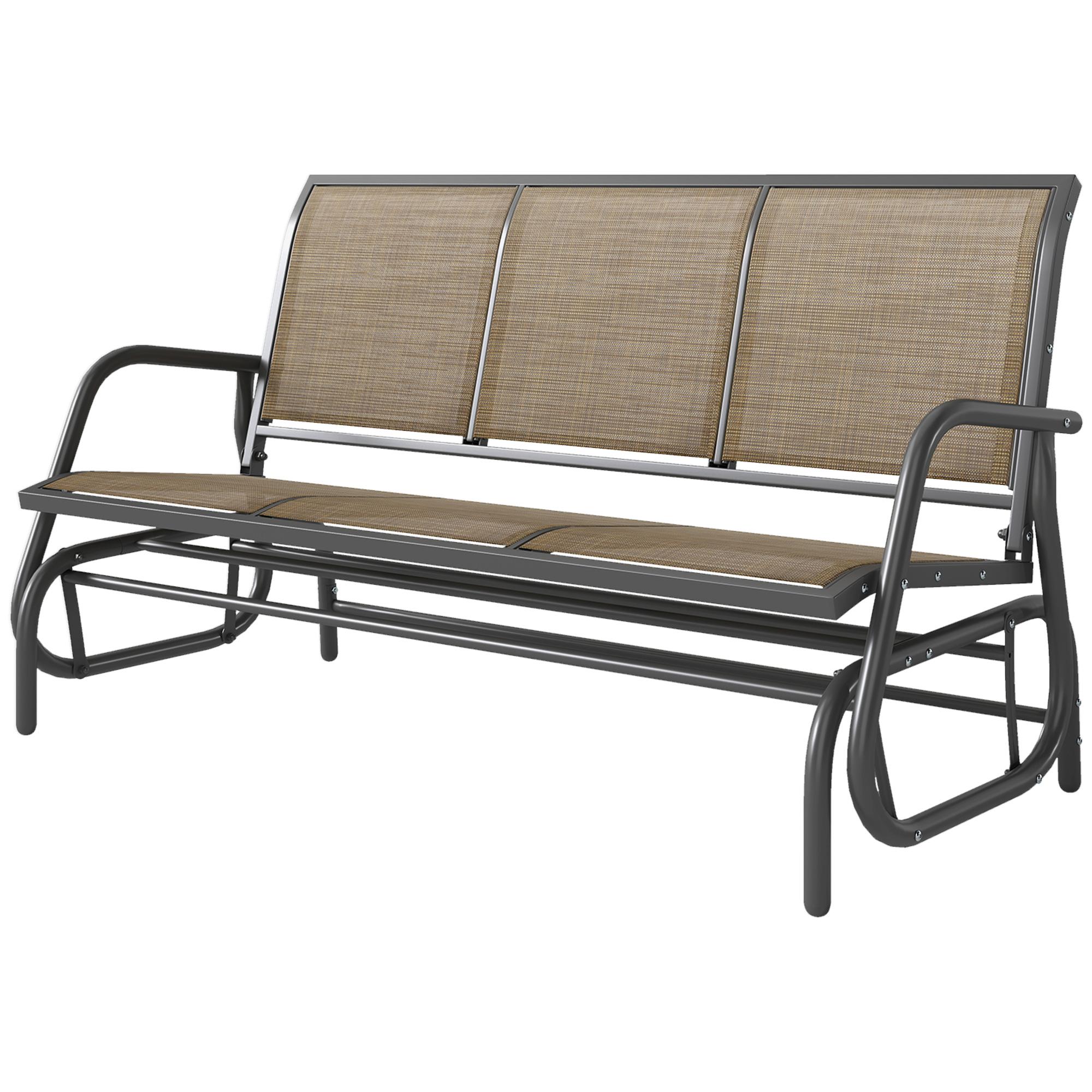 Light Mixed Brown Three-Seat Glider for Patio