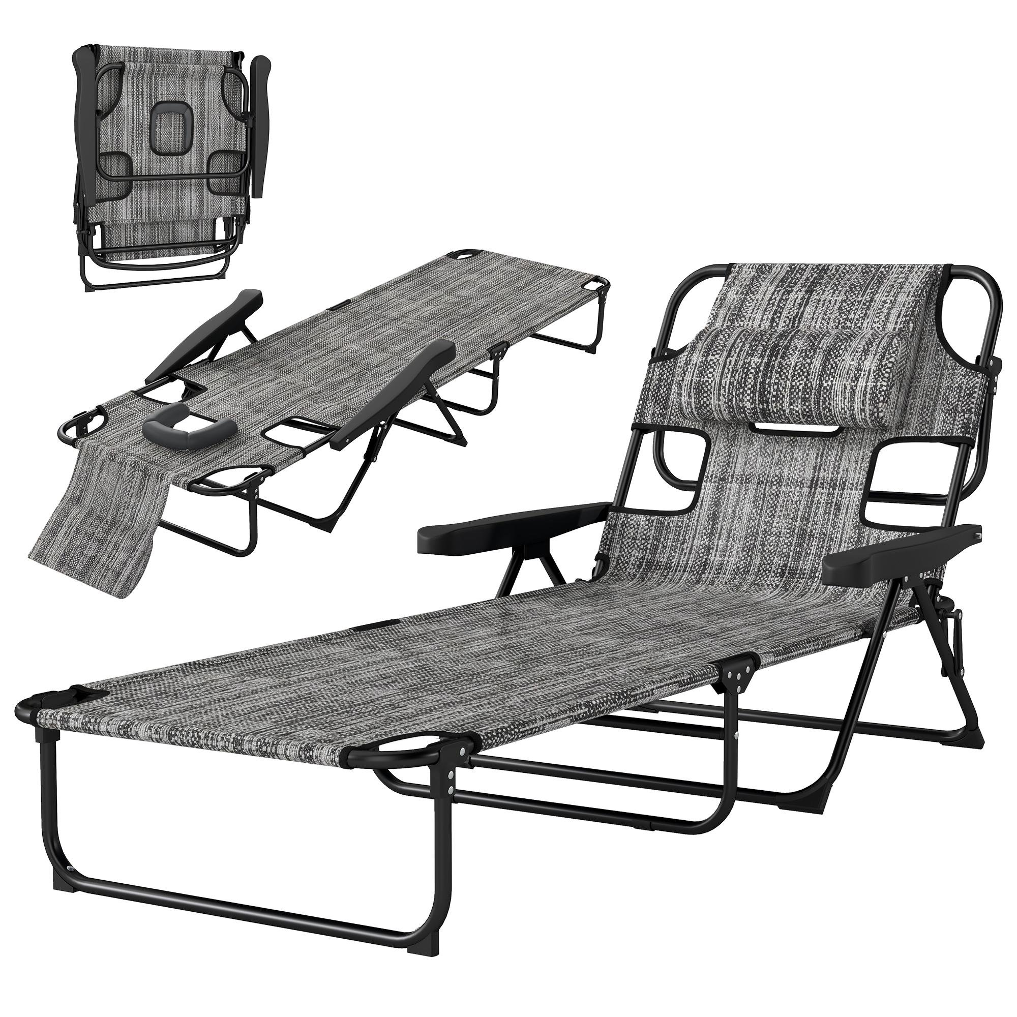 Light Grey Face Hole Lounger, 4-Position Reclining