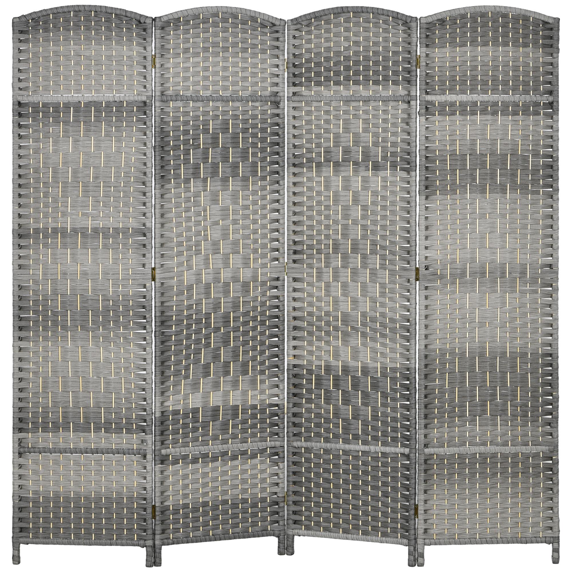 Mixed Grey Room Divider, 4 Panel Folding Privacy Screen