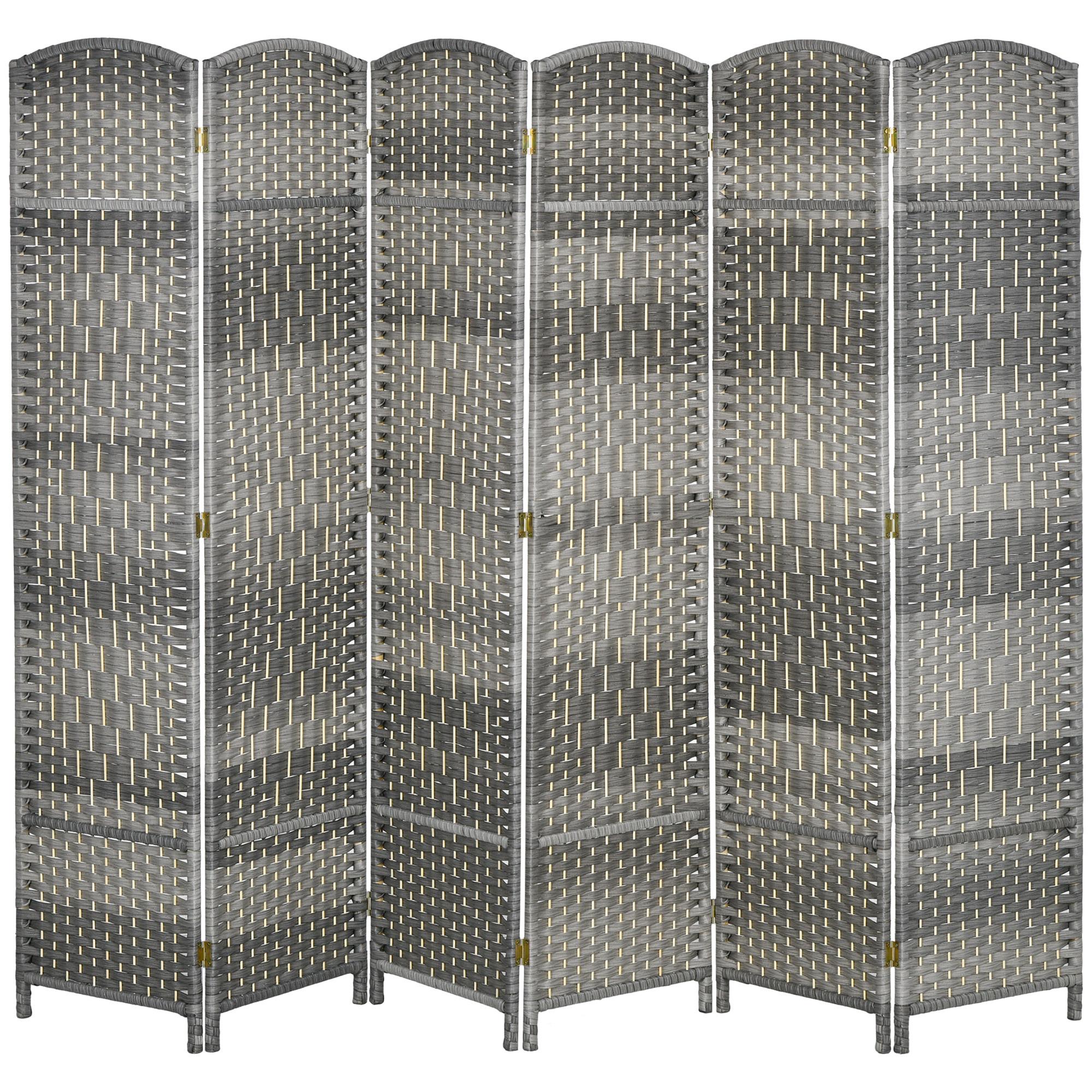 Mixed Grey Polypropylene Screen, Six-Panel Room Divider