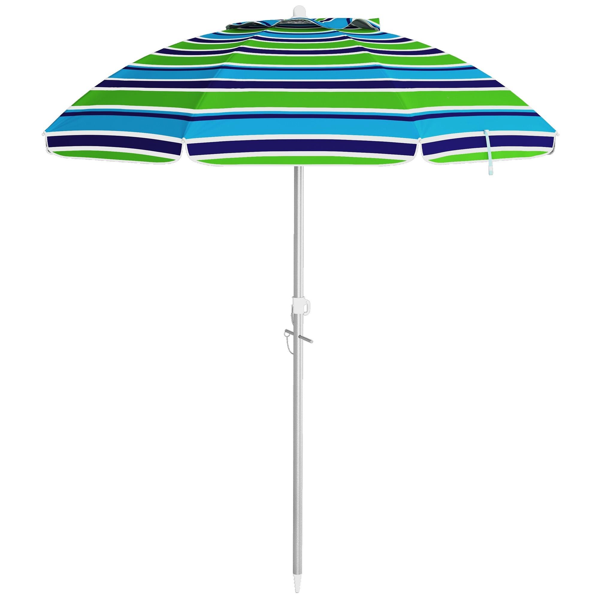 Multi Colour Beach Umbrella with UV 40+ Canopy