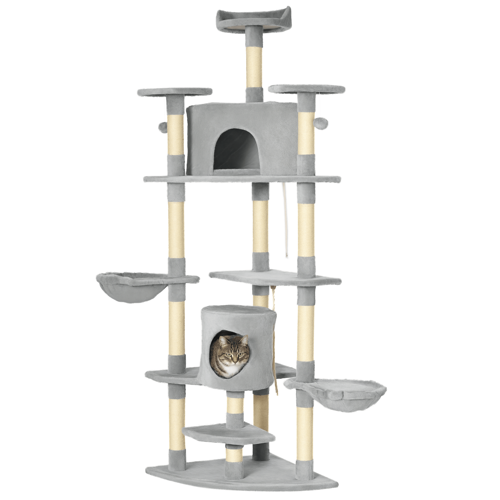 78.7 Inch Sisal Cat Tree with Condos and Perches