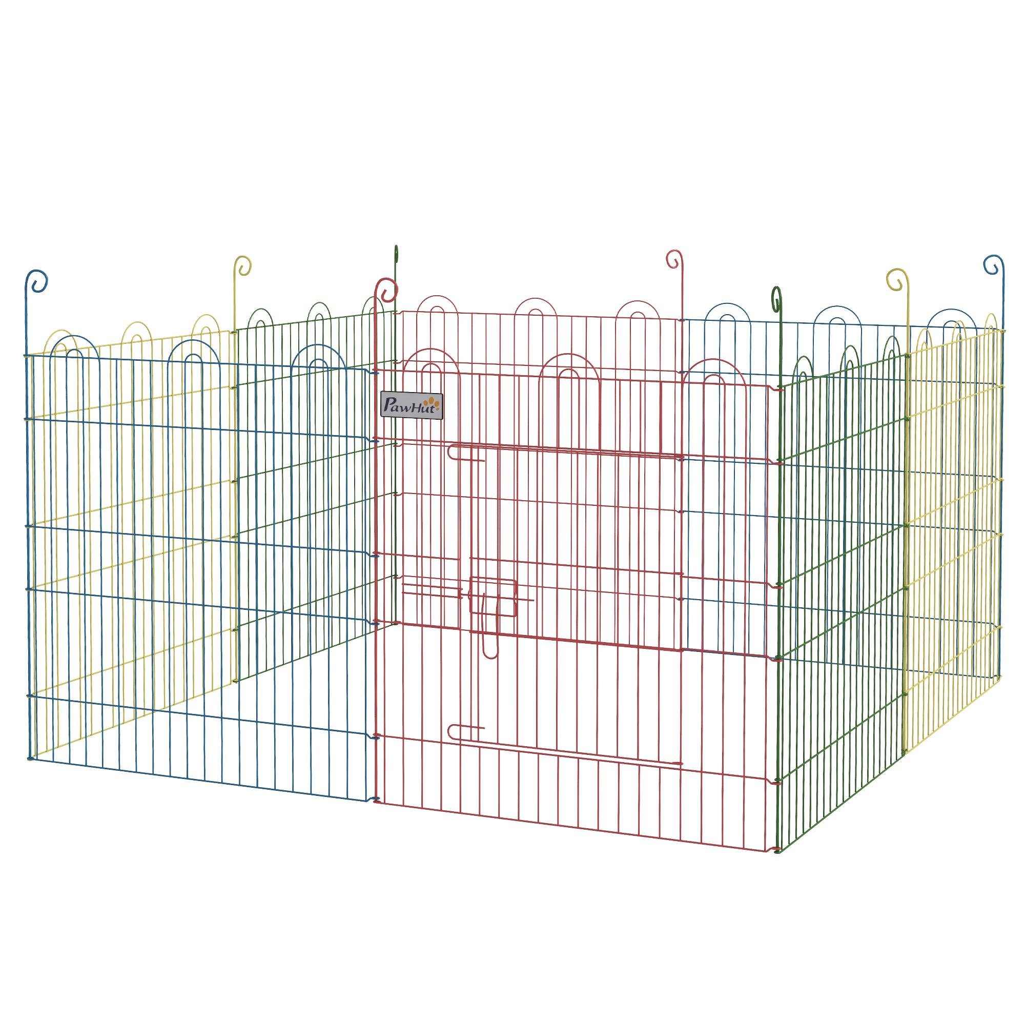 Multicoloured Metal Dog Playpen for Small Pets, 156 cm