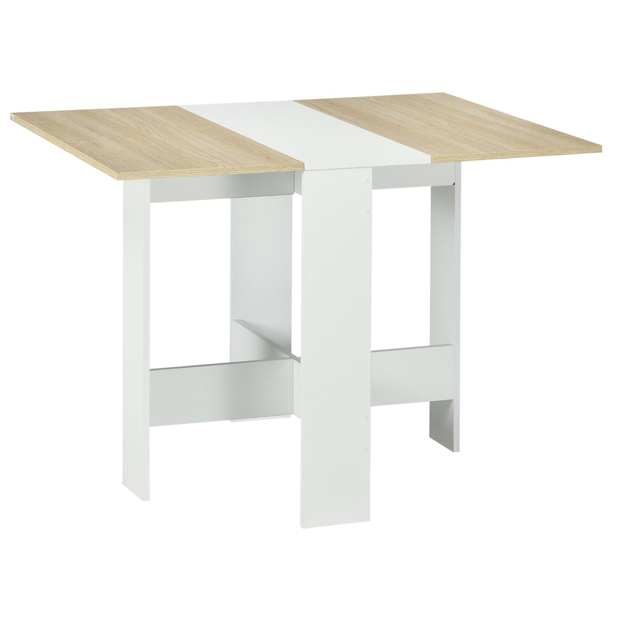 Natural Drop Leaf Dining Table with Folding Leaves