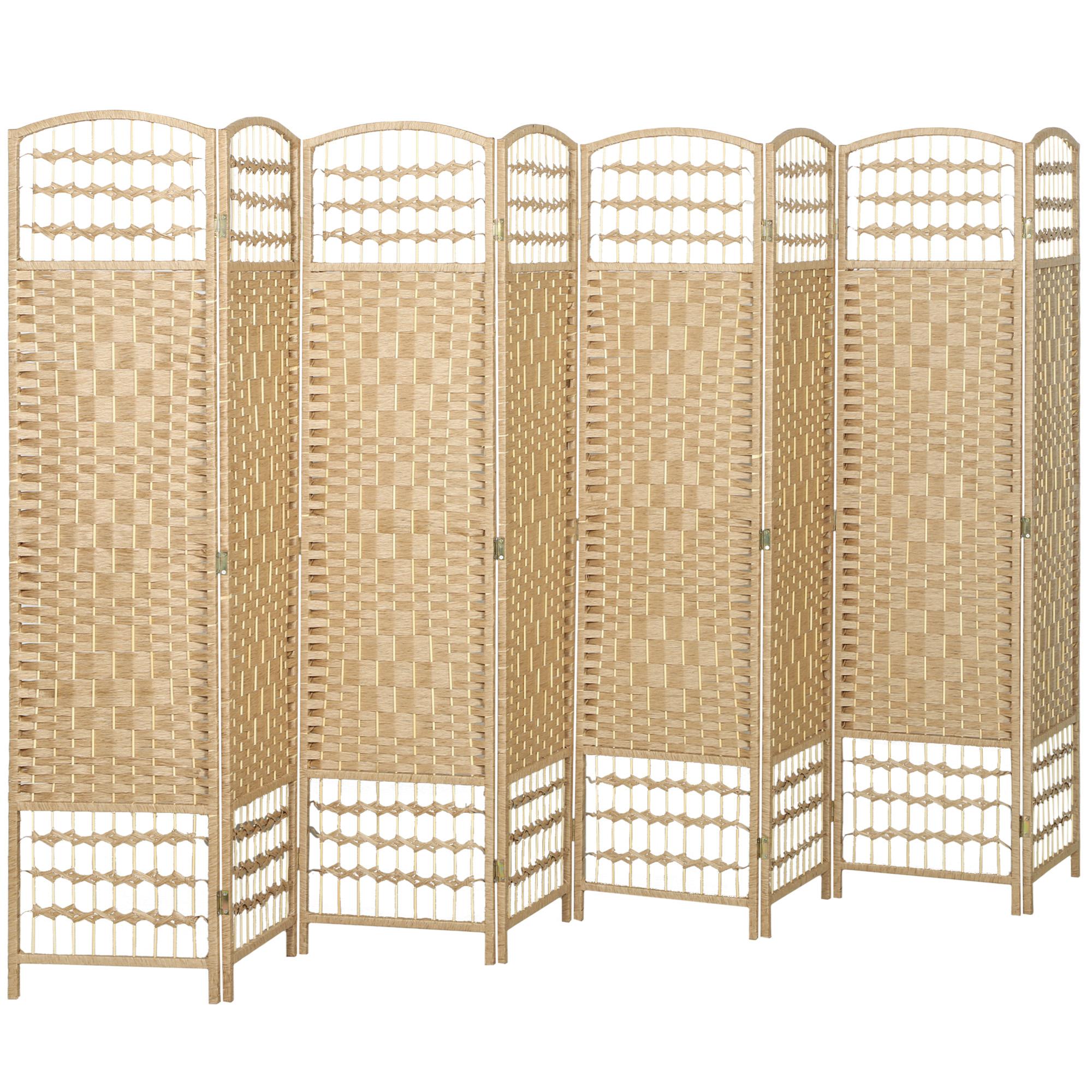 Natural Paper 8 Panel Divider, Folding Privacy Screen
