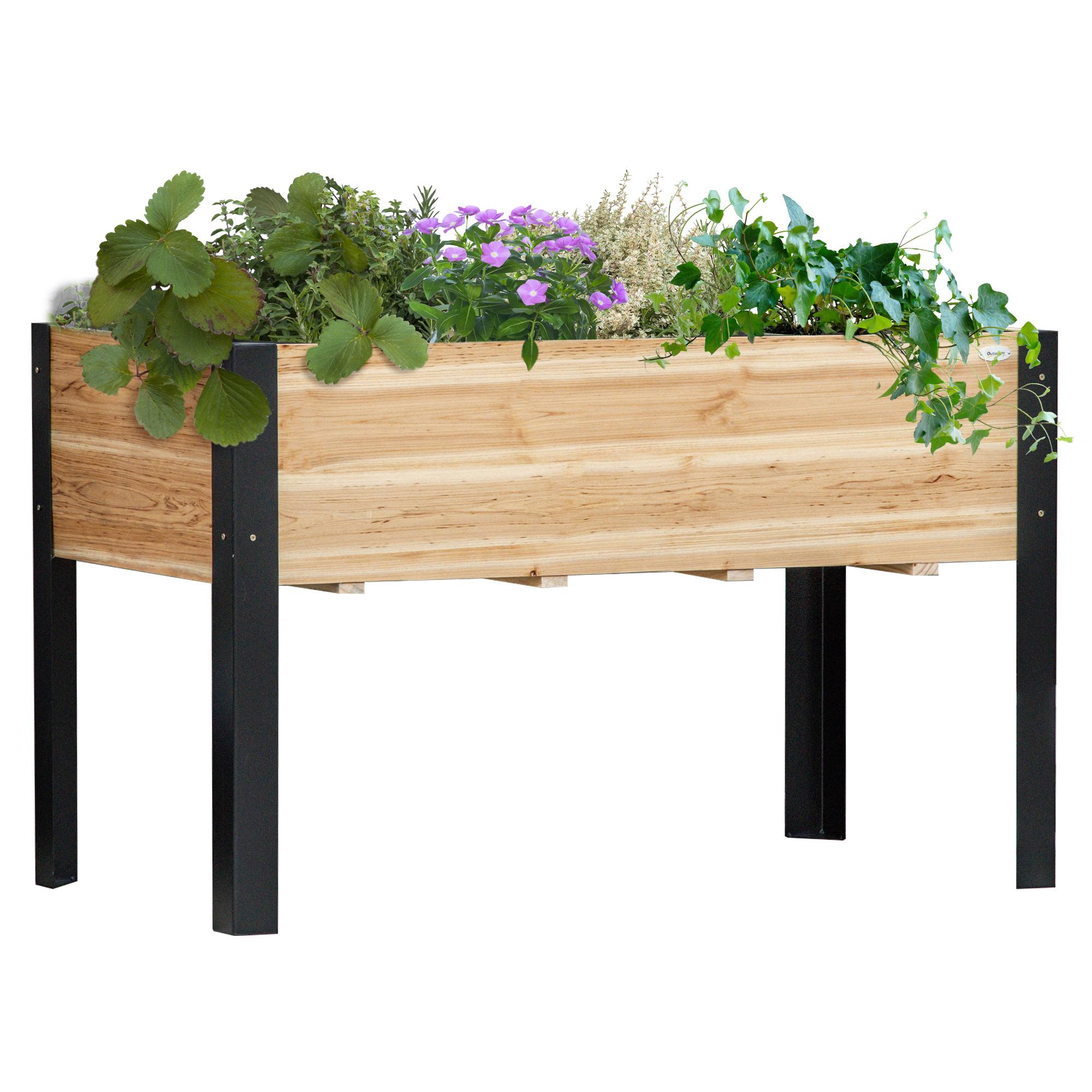 47 Inch Fir Planter with Elevated Metal Legs