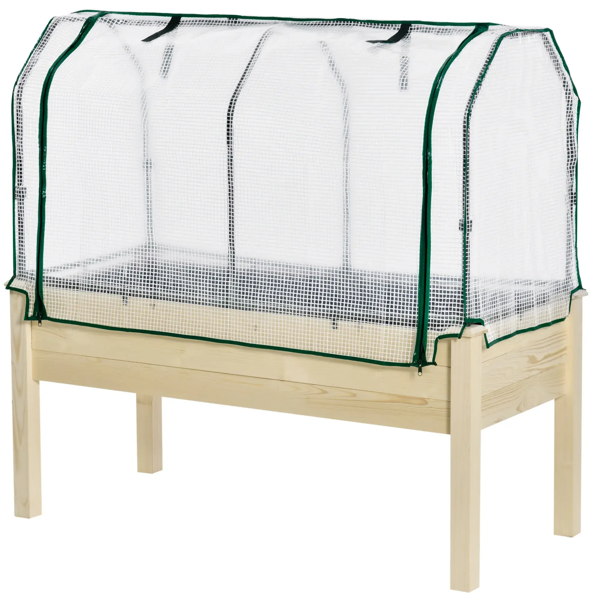 Natural Fir Greenhouse Planter with PE Cover, 47.6 in